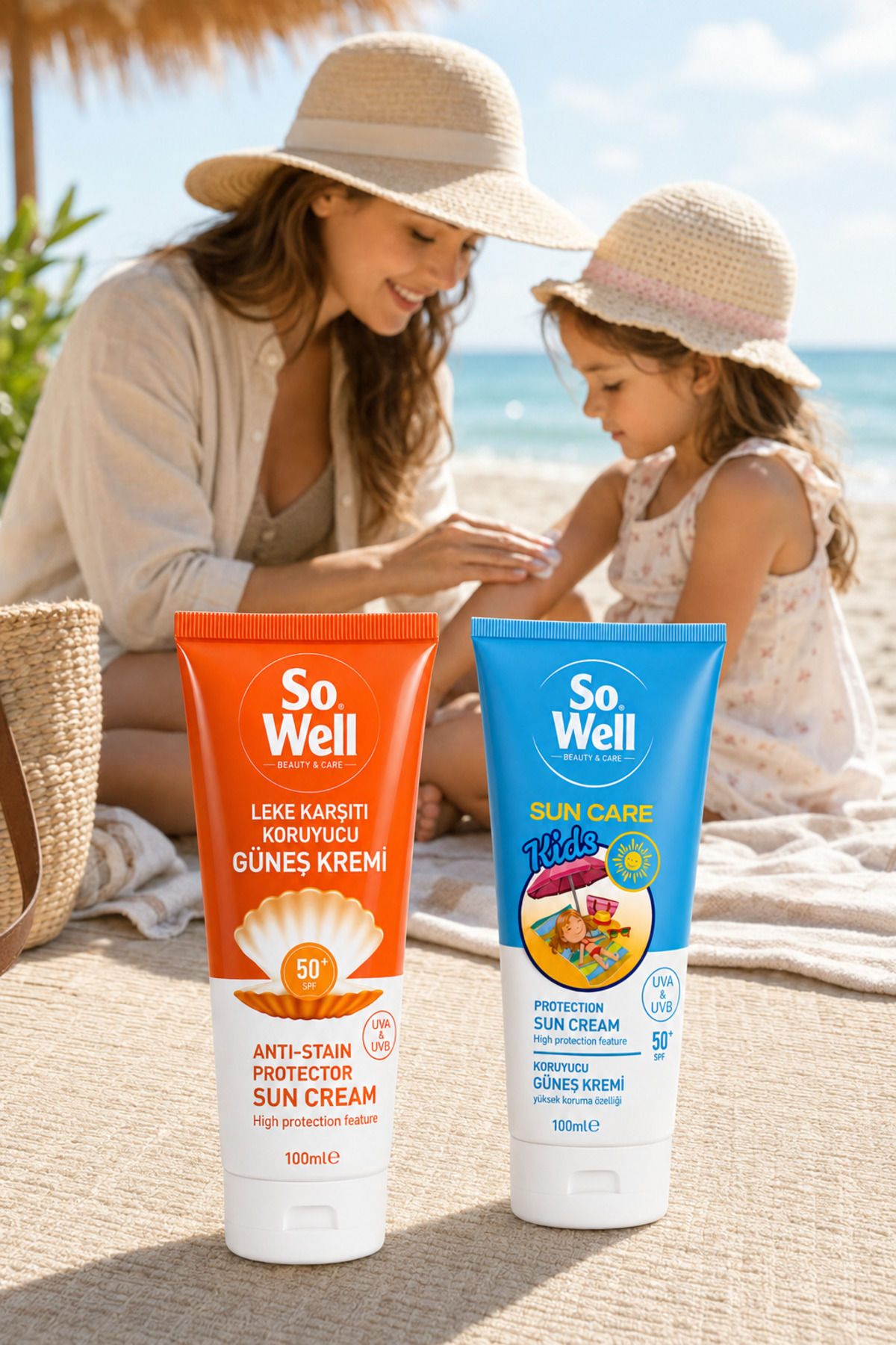 ست ضد آفتاب بزرگسال و کودک با SPF 50+ و محافظت در برابر UVA و UVB، 2 عدد 100 میلی لیتر — sw-scset-200 — تصویر 4 از 5