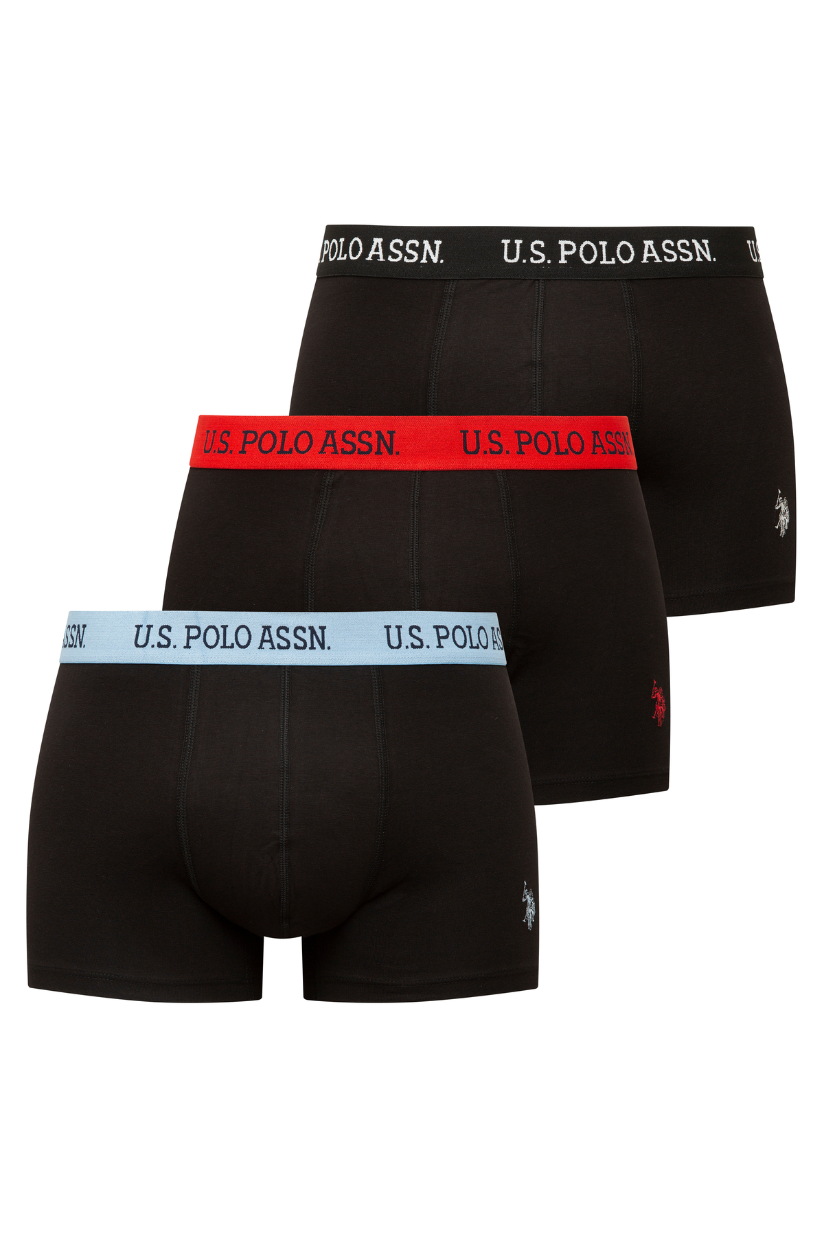 U.S. Polo Assn. Erkek 301 Siyah 3 lü Boxer