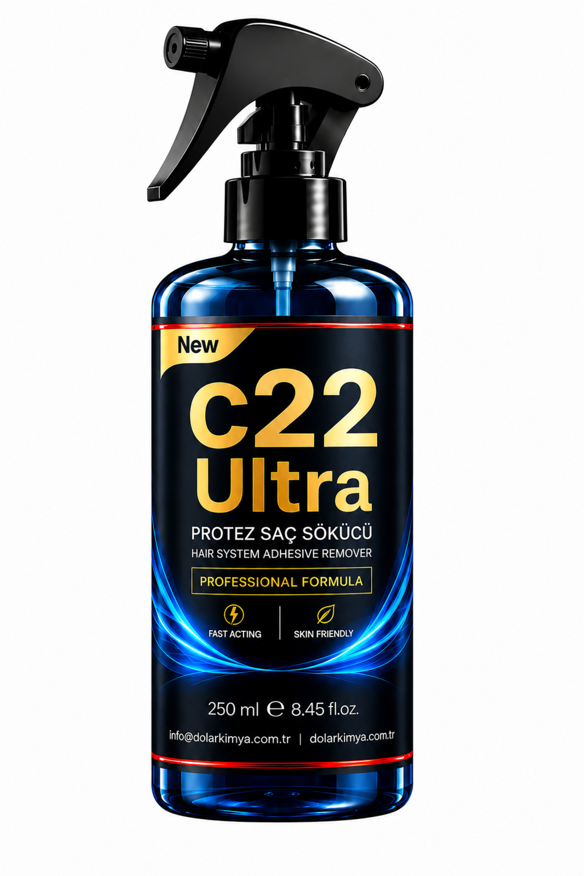 Dolar Kimya c22 ULTRA - Protez Saç Bant Sökücüsü Temizleyicisi - 250 mL (c22 Alkol Bazlı Solvent) — c22Ultra/SP250
