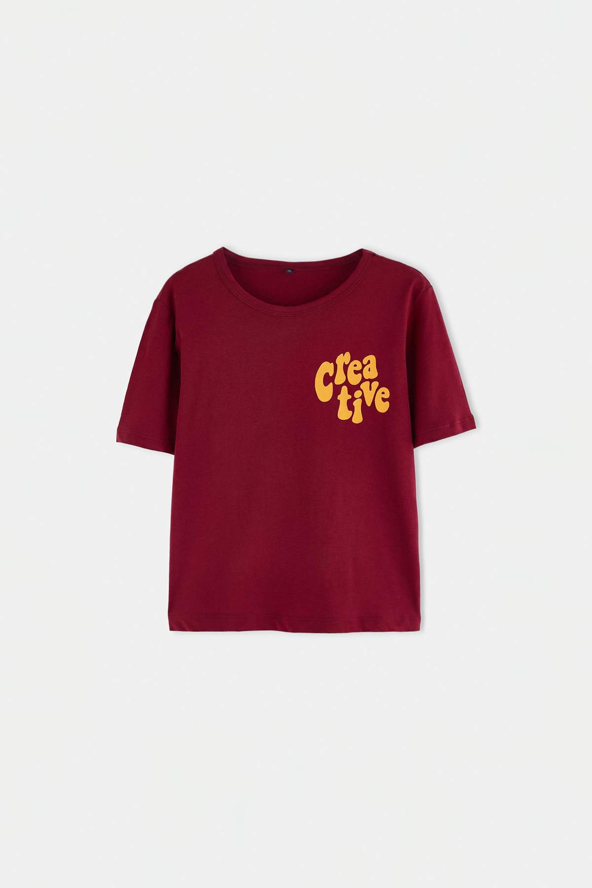 Trendyolmilla Kids Bordo Düz Örme T-Shirt TKDSS26TS00100