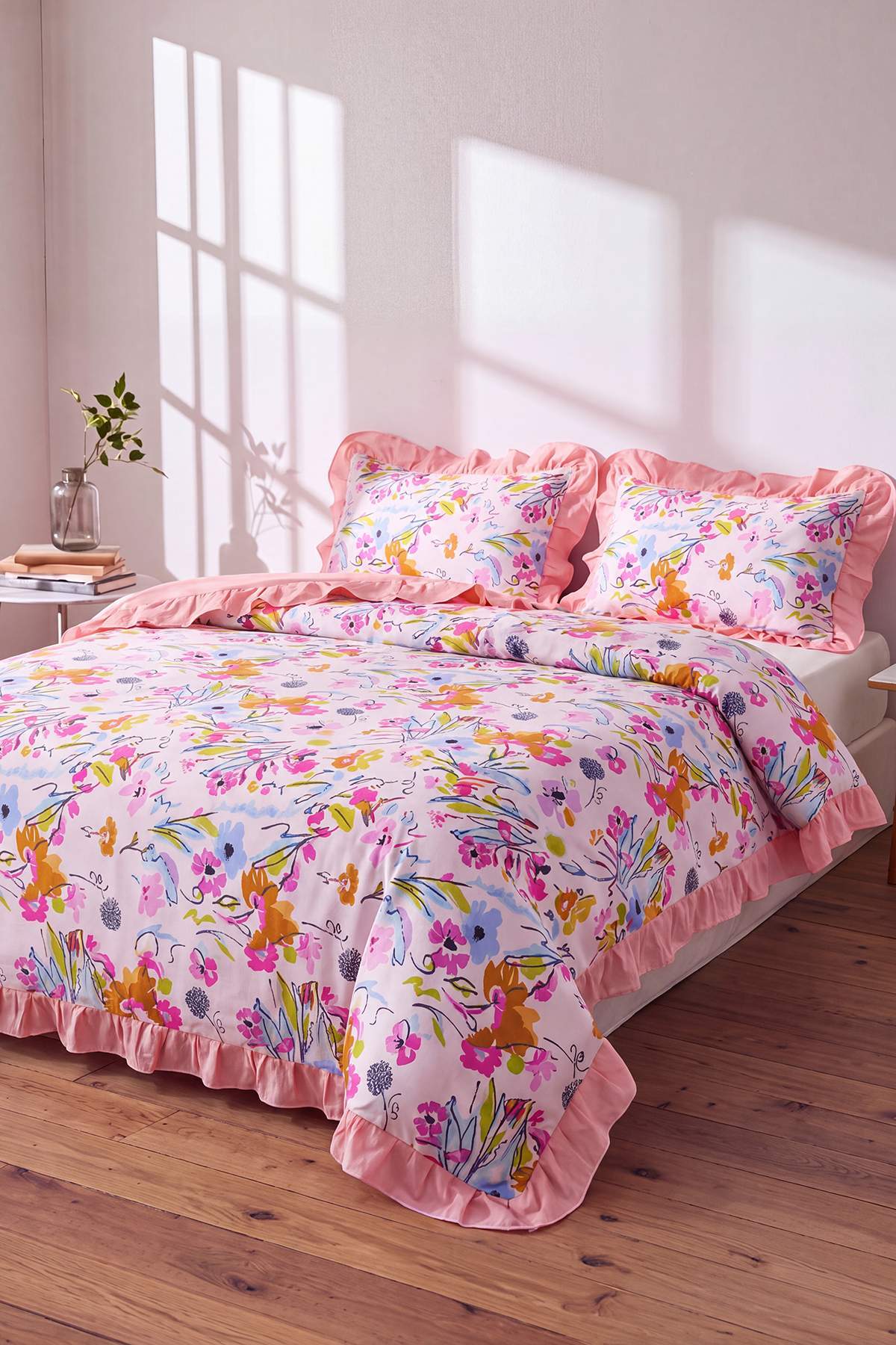 Trendyol Home Pink Floral Pattern Double Duvet Cover Tphss26Ckn00039