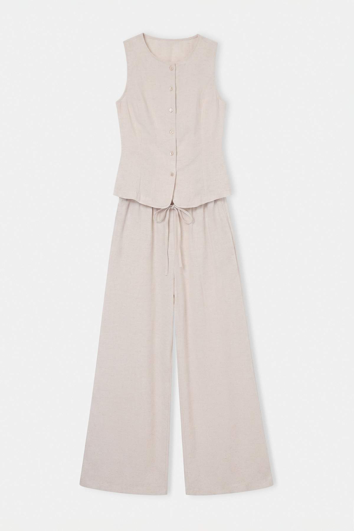 Drop by Trendyolmilla Keten Yelekli Pantolon Takım
