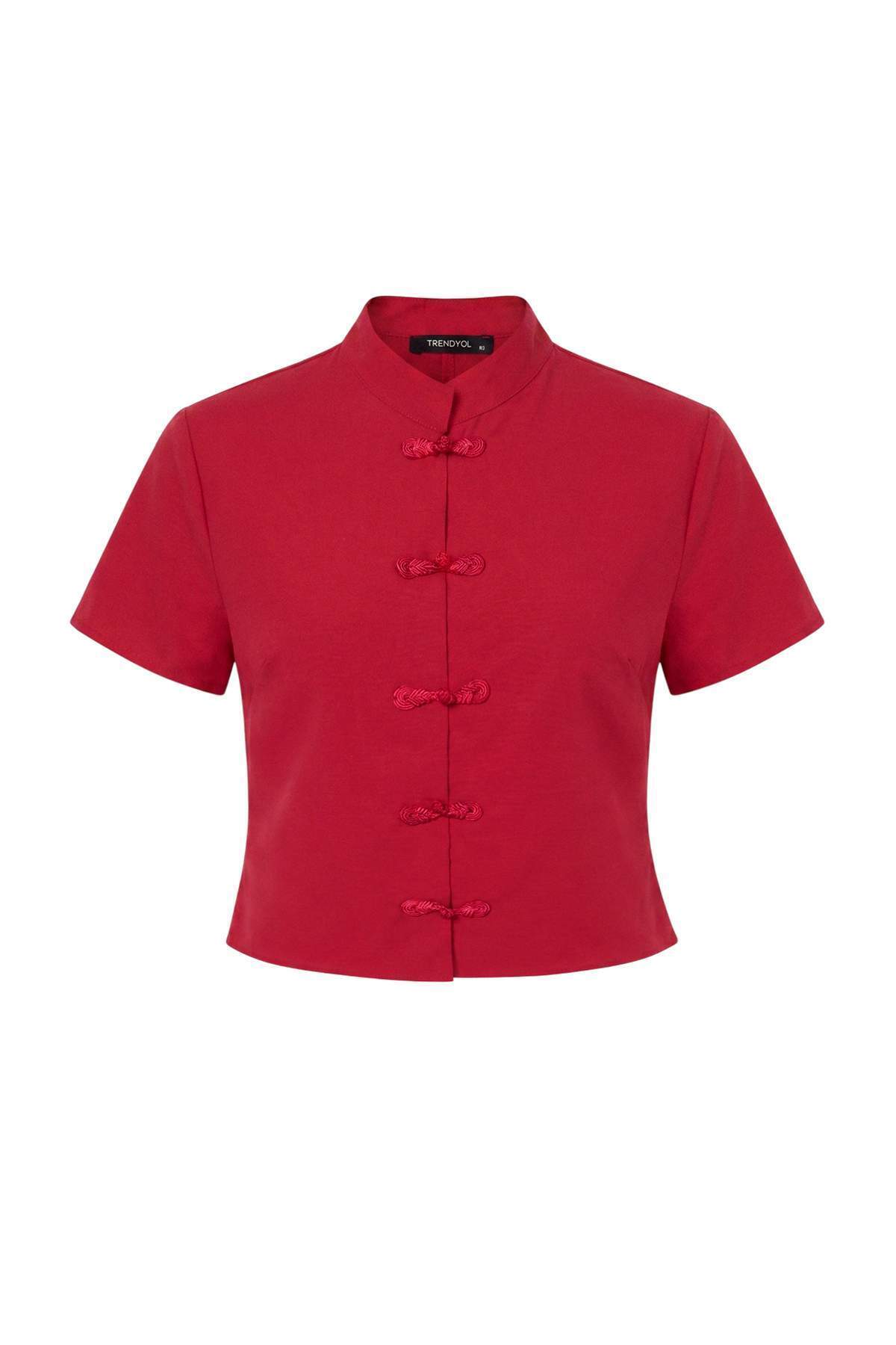 Trendyolmilla Fuşya Aksesuar Detaylı Dokuma Bluz TWOSS26BZ01085