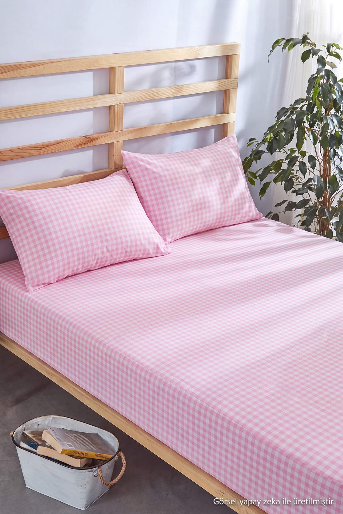 Trendyol Home Double Gingham Bed Sheet Set Tphss26Cct00003