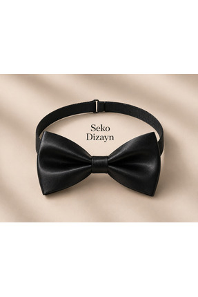 Seko Dizayn Siyah Ayarlanabilir Papyon Saten