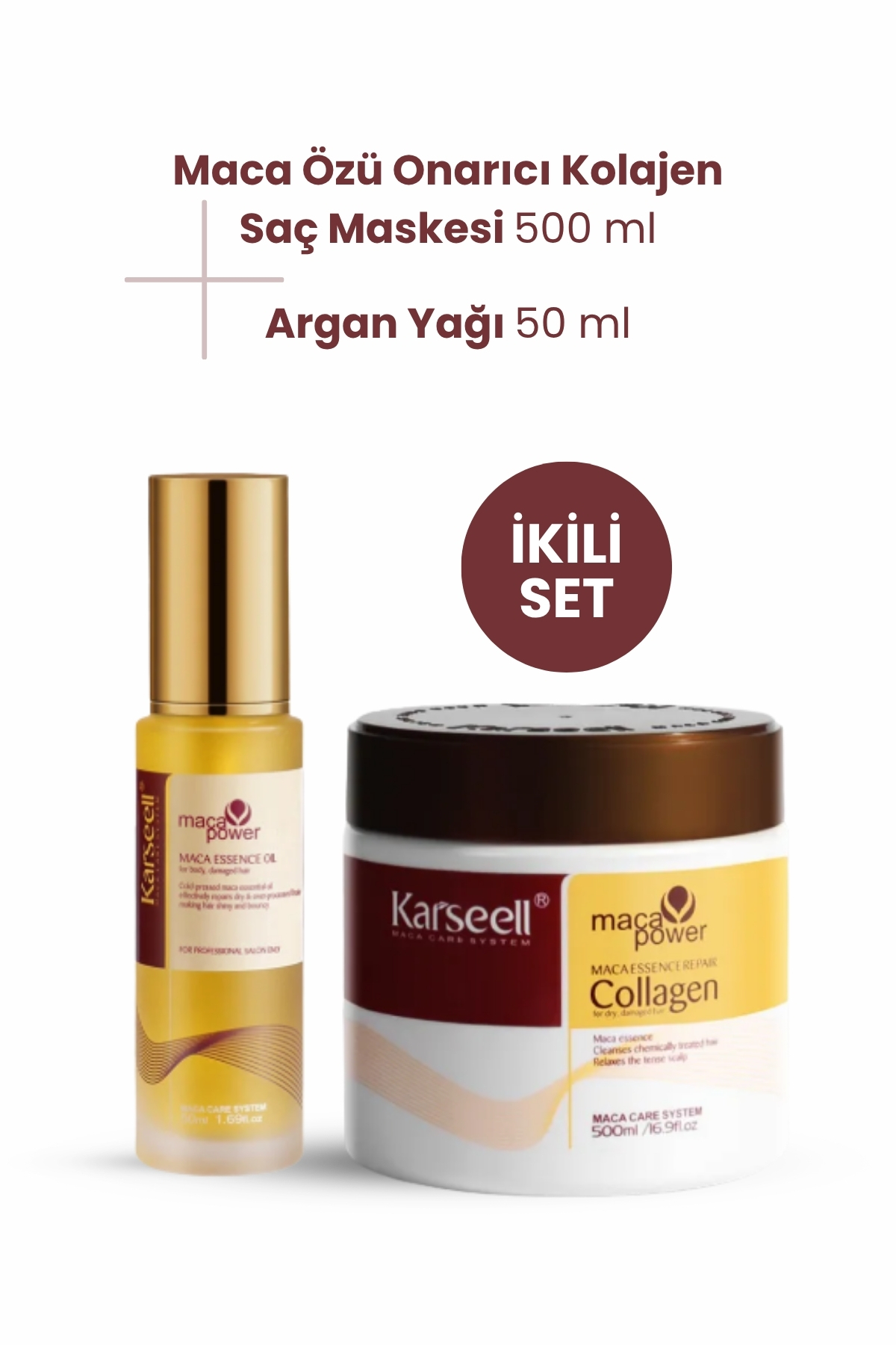 Karseell Saç Bakım Seti Maca Özü Saç Bakım Maskesi 500ml Ve Saç Bakım Yağı 50ml - Fiyatı, Yorumları