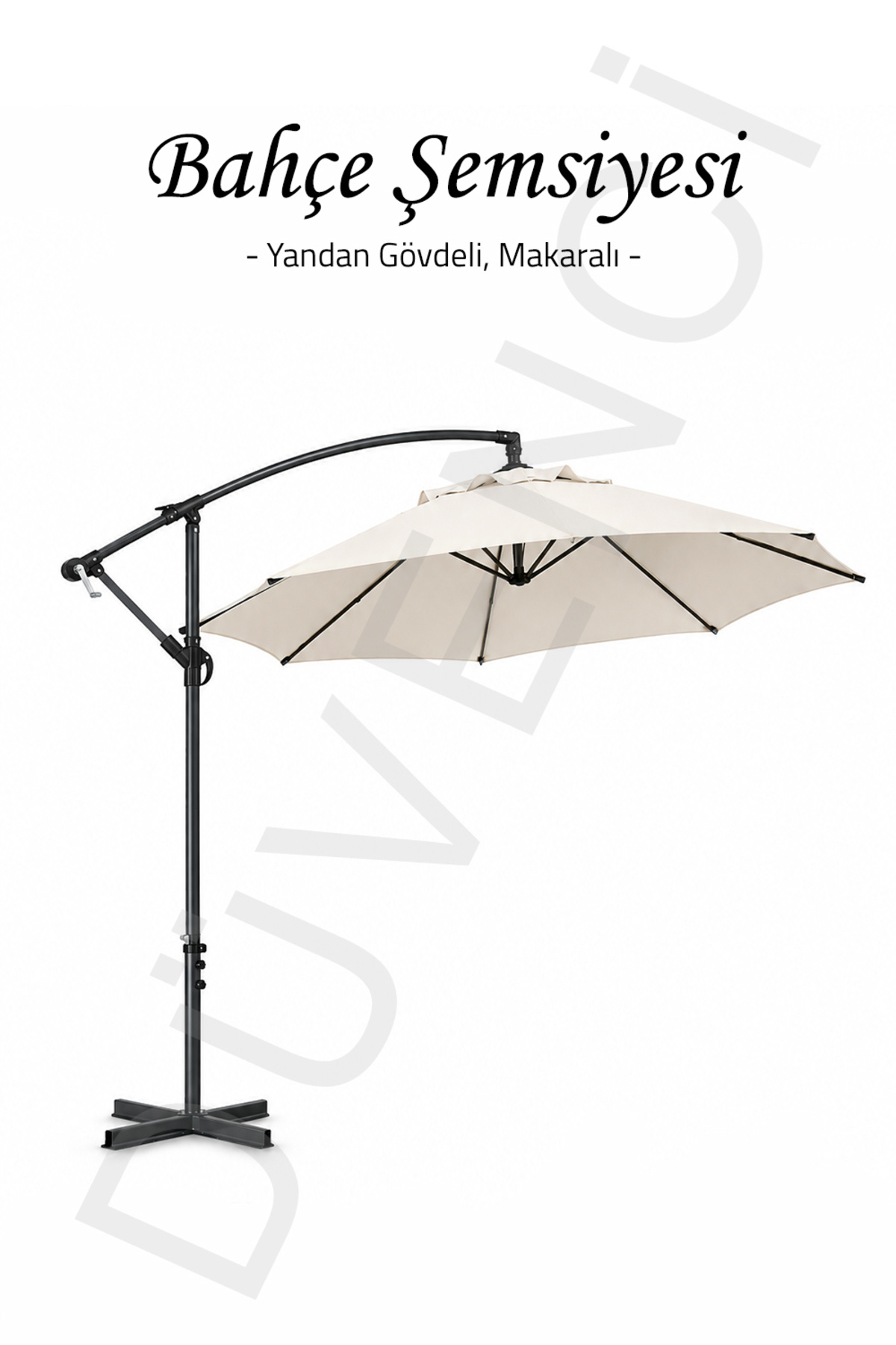 Garden Umbrella, Bulb Umbrella, Cream Roller Folding Umbrella 3 meters