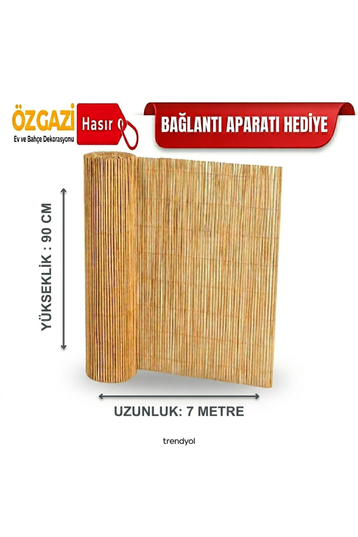 90 Cm X 7 Meters Natural Bamboo Fence Straw Cane Garden Fence Balcony Fence Decoration Canopy Fence