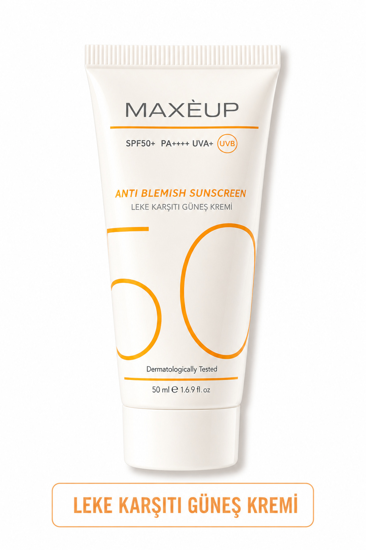 SPF 50+ Leke Karşıtı Güneş Kremi | Yüz Güneş Koruyucu | Glutatyon, Aloe Vera | Tüm Cilt Tipleri | 50 ML — MAXE01