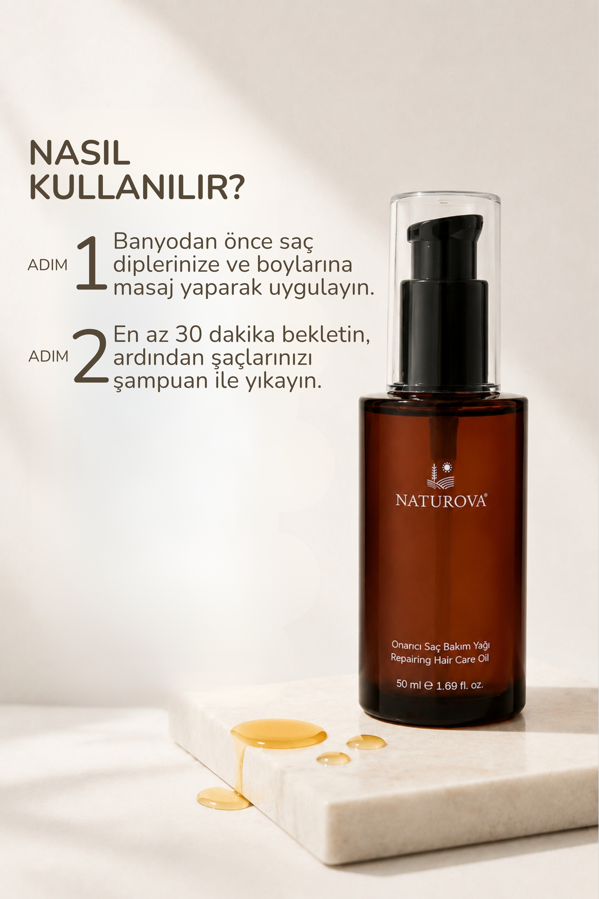 Onarıcı Saç Bakım Yağı 50 ml - 11 Değerli Yağ Karışımı - Yoğun Bakım — Değerliyağ — تصویر 6 از 6