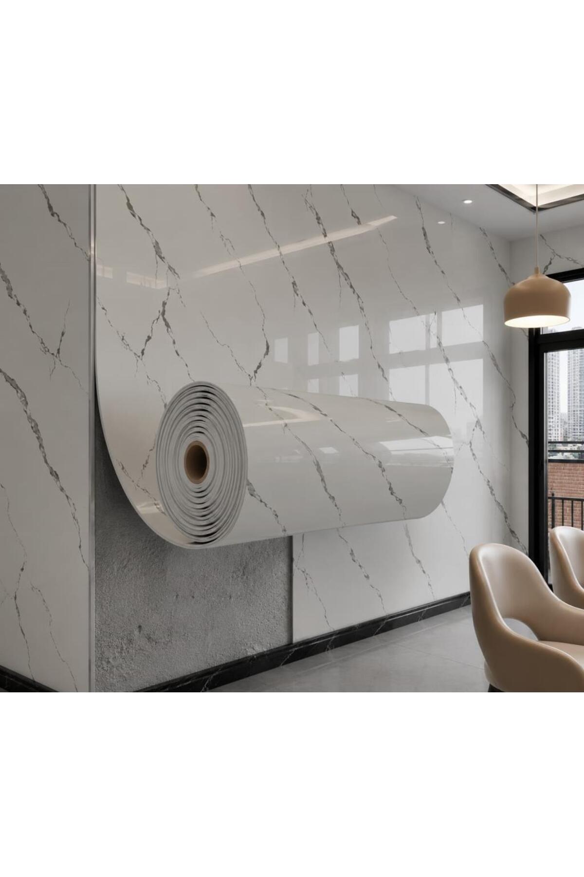 60cm x 3 Meters One Piece Adhesive Roll Marble Pattern Wall Panel Paper Erasable CF-1003-KYRA