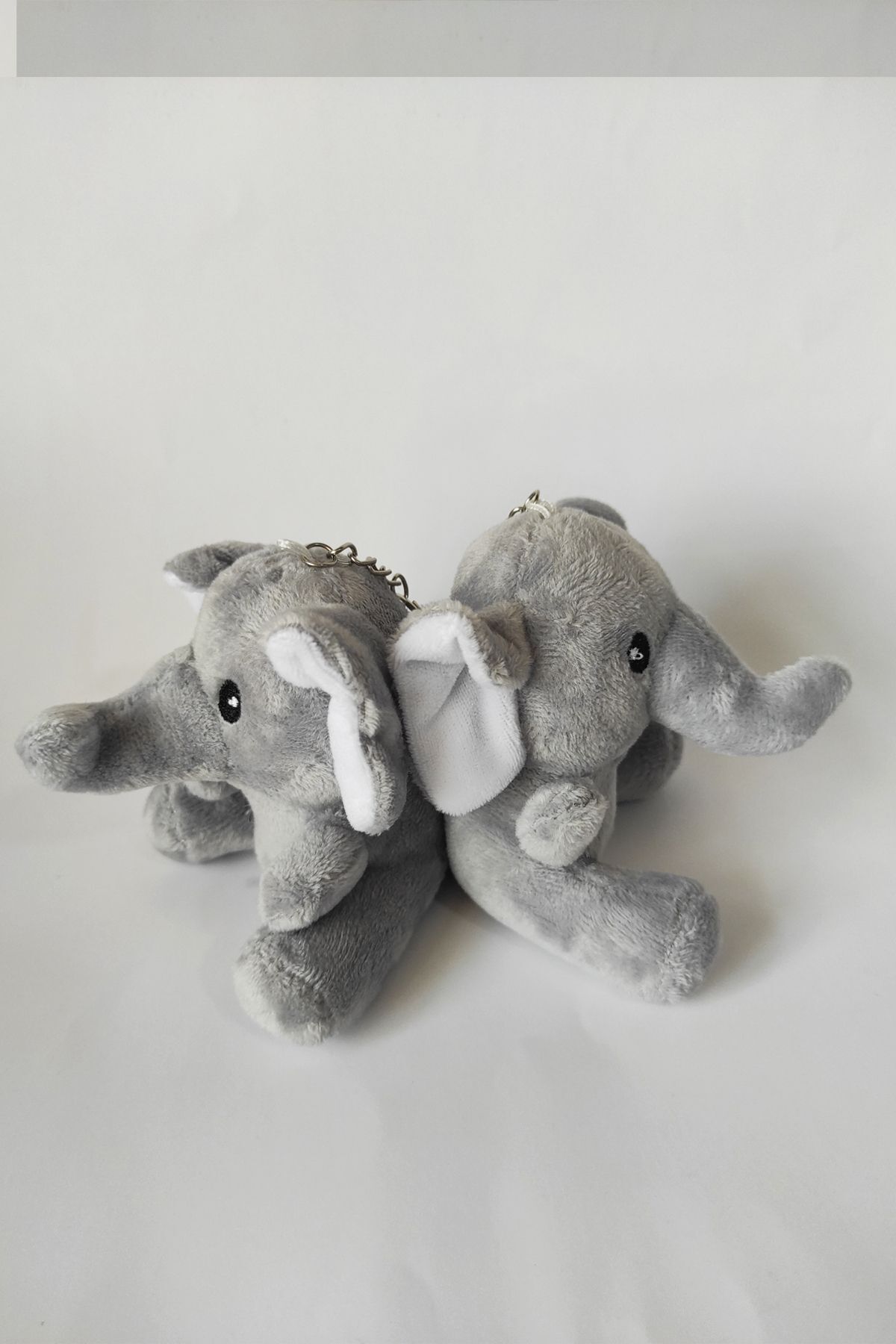 2Pcs Plush Toy Elephant Keychain with Kraft Box 10cm Grey - Elephant Bag Ornament - Birthday Gift