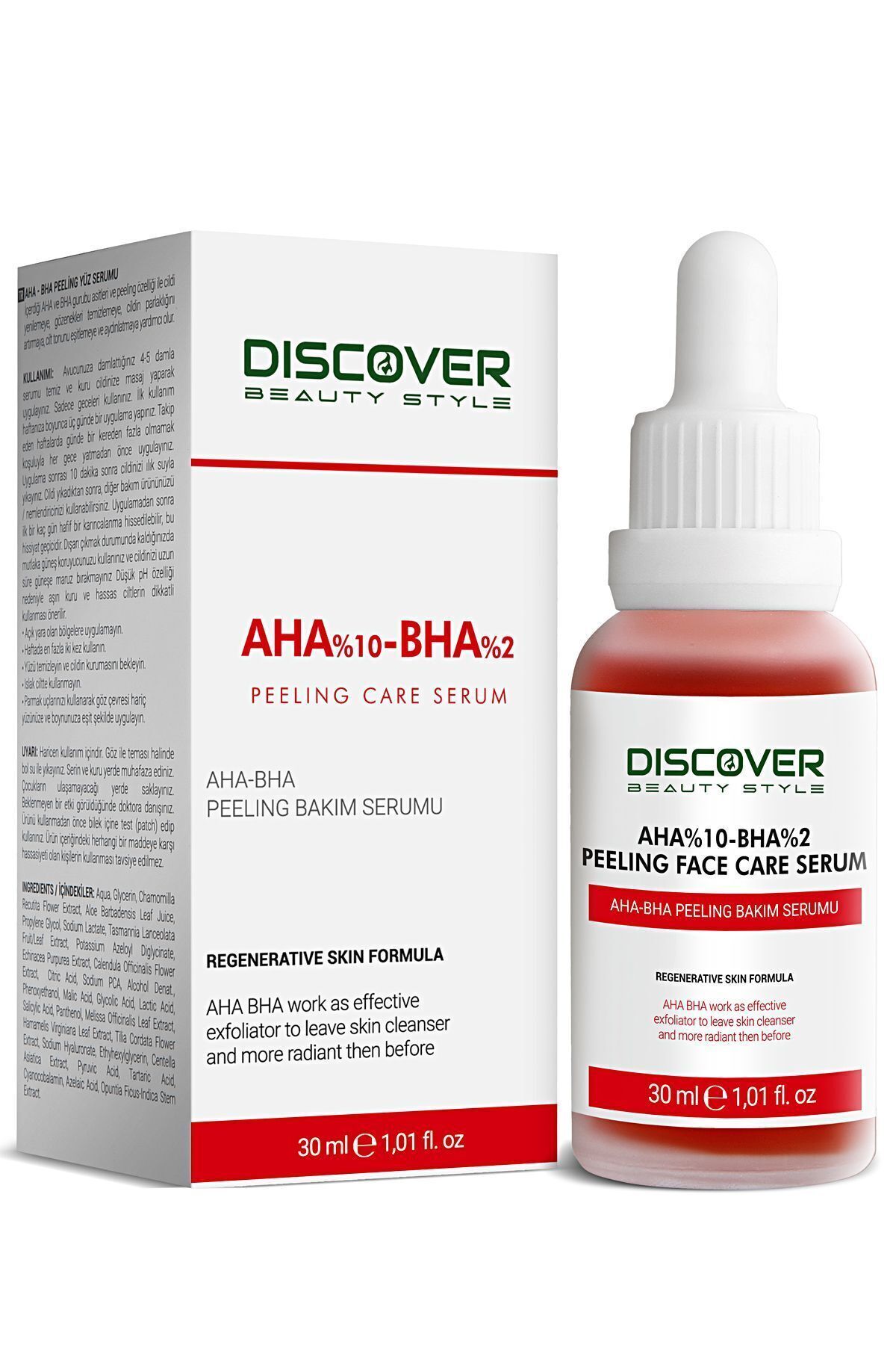 Aha %10 Bha %2 Leke Karşıtı & Cilt Tonu Eşitleyici Peeling Maske Cilt Bakım Serumu 30 ml — 860071 — تصویر 5 از 5