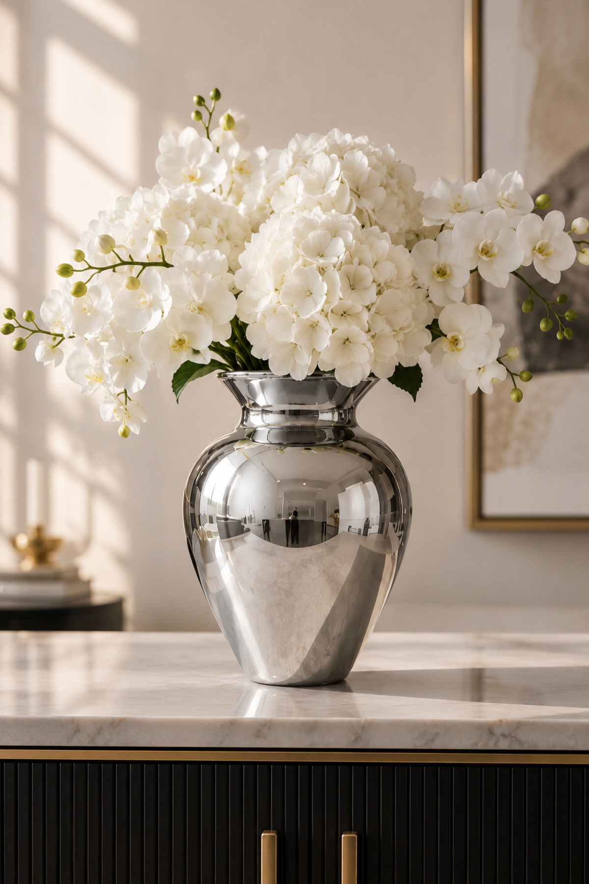 LAUREL Glass Vase 25 Cm • •SMOKED 6Y24007 • • Decorative Vase Modern Flower Vase Living Room Office Table Trend Vase Models Pampas Vase Luxury Glass Vase Living Room Vase Scandinavian Glass Vase