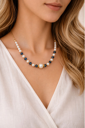 Camellie KY Jewels Pearl Glow | Premium Kristal & Ekru Vegan Cam İnci Altın K...