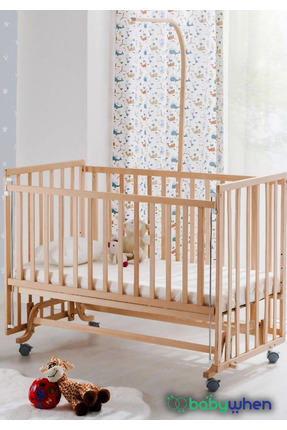 babywho Bw6050 Erba Doğal Ahşap Bebek Beşiği - Tekerlekli, Sallanır, Kademeli...