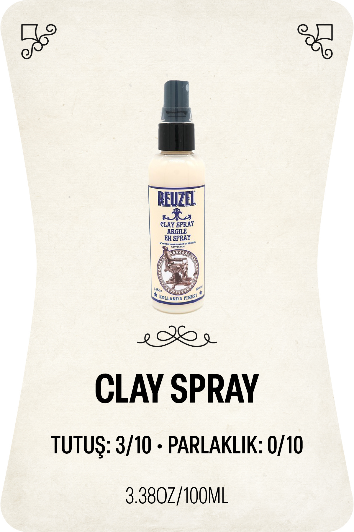 Reuzel اسپری حالت دهنده موی مردانه مدل Clay Spray حجم 100 میلی لیتر — REU081