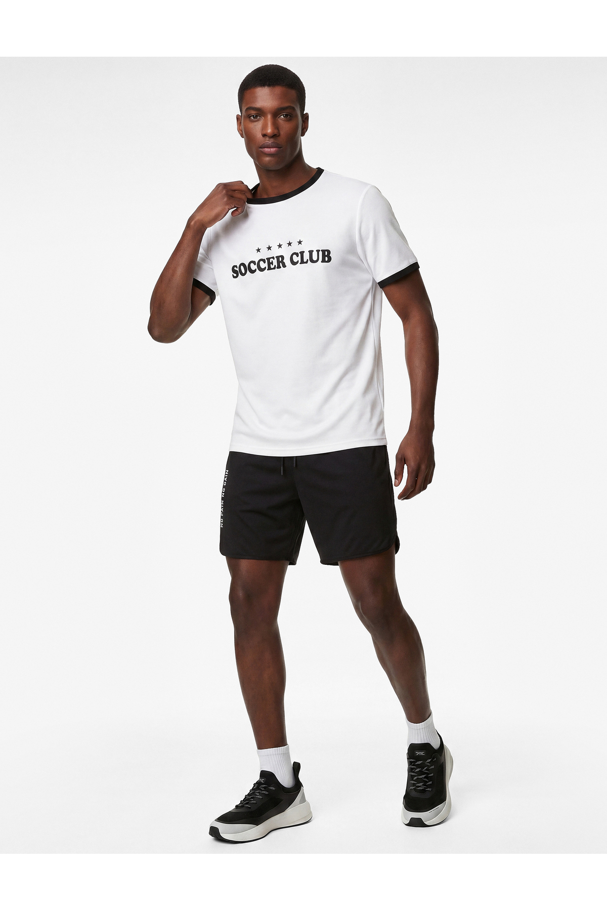 Koton Regular Fit Crew Neck Color Contrast Short Sleeve Printed Sports T-Shirt