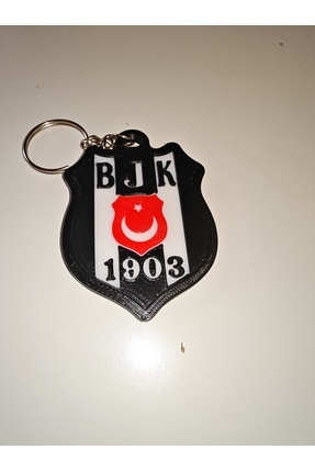 3D Baskı Beşiktaş JK BJK Anahtarlık - siyah arka taraf