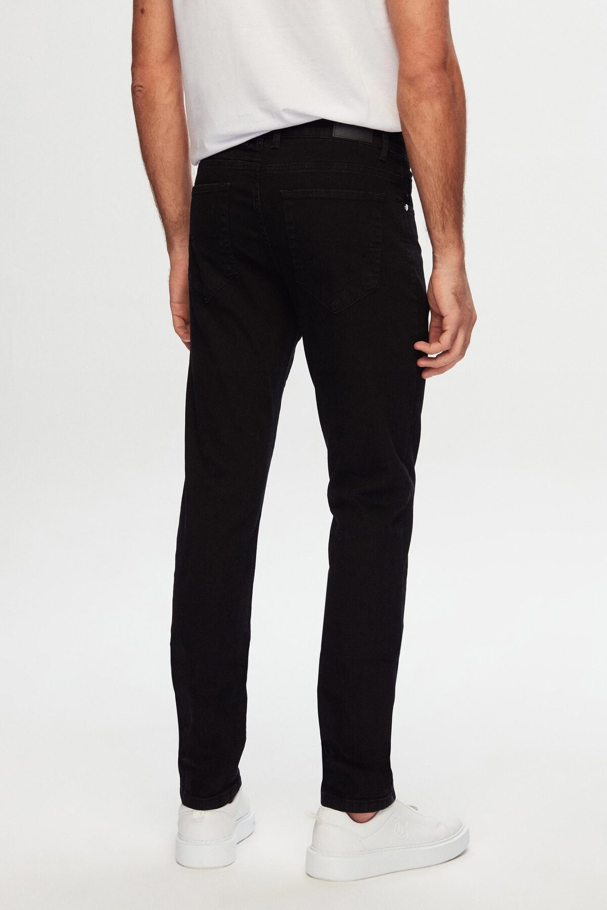 D'S Damat Slim Fit Siyah Düz Boru Paça Denim Pantolon görsel 8