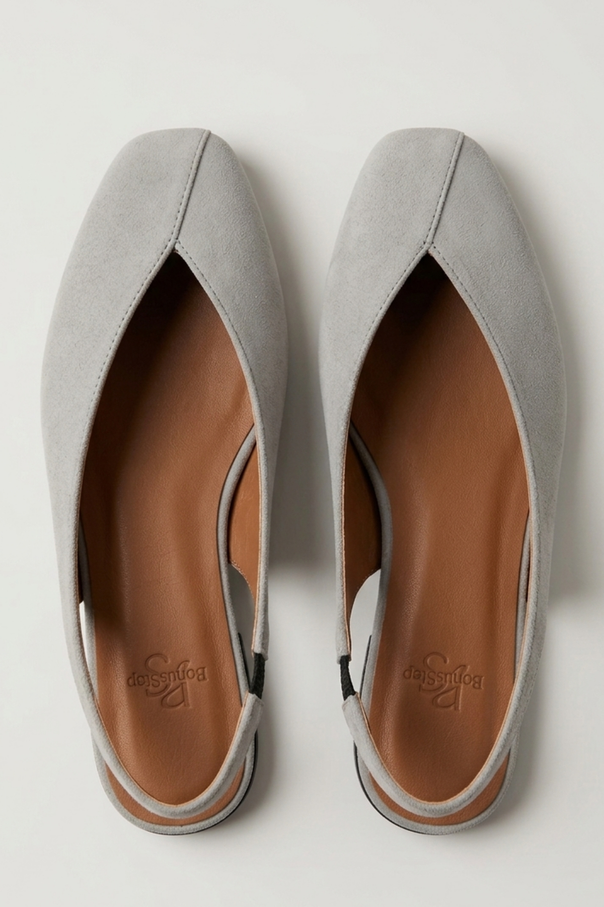 Genel Markalar Siena Kadın Gri Kare Burun Babet Slingback görsel 6