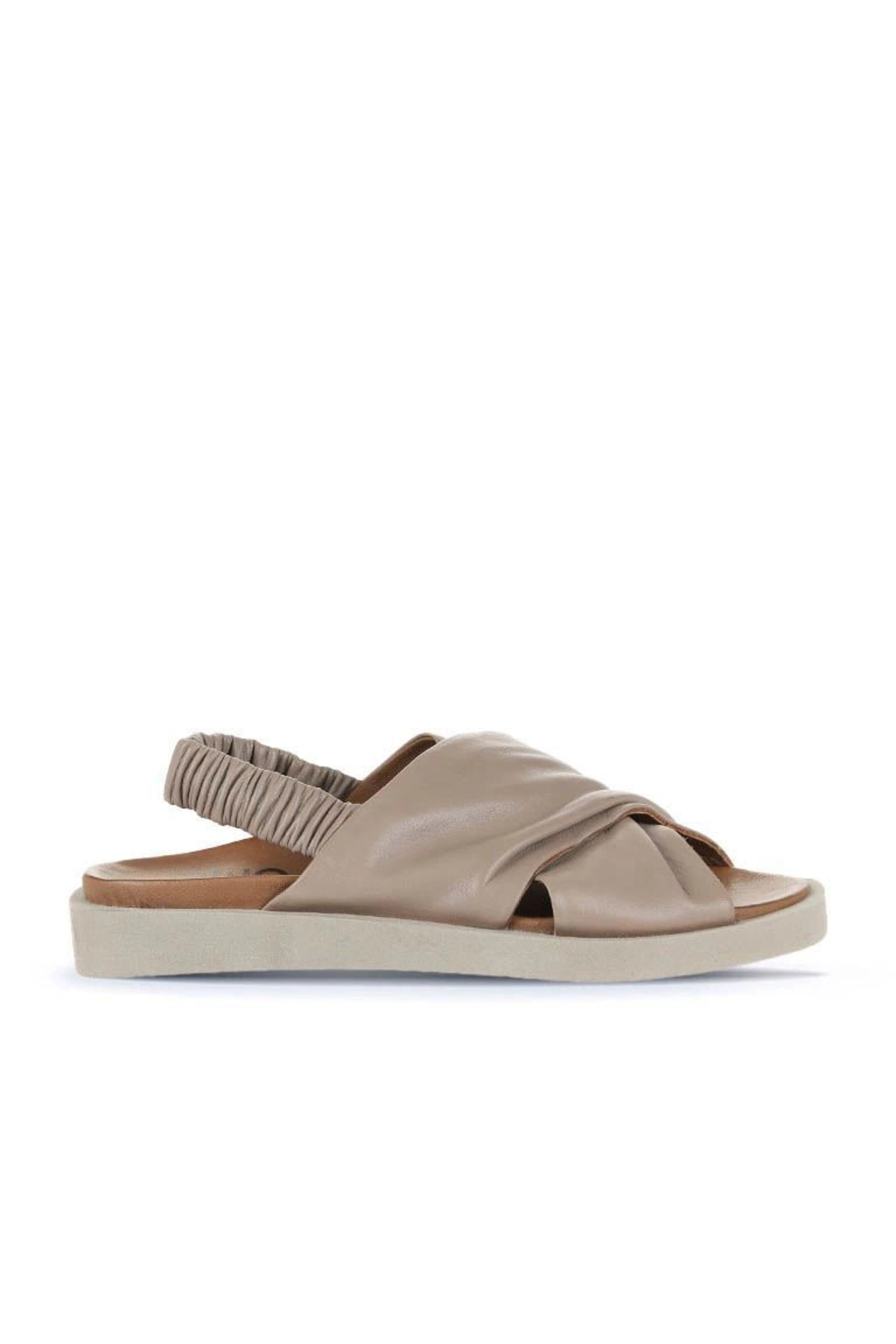 Women's Gray Leather Sandals 01wu3309