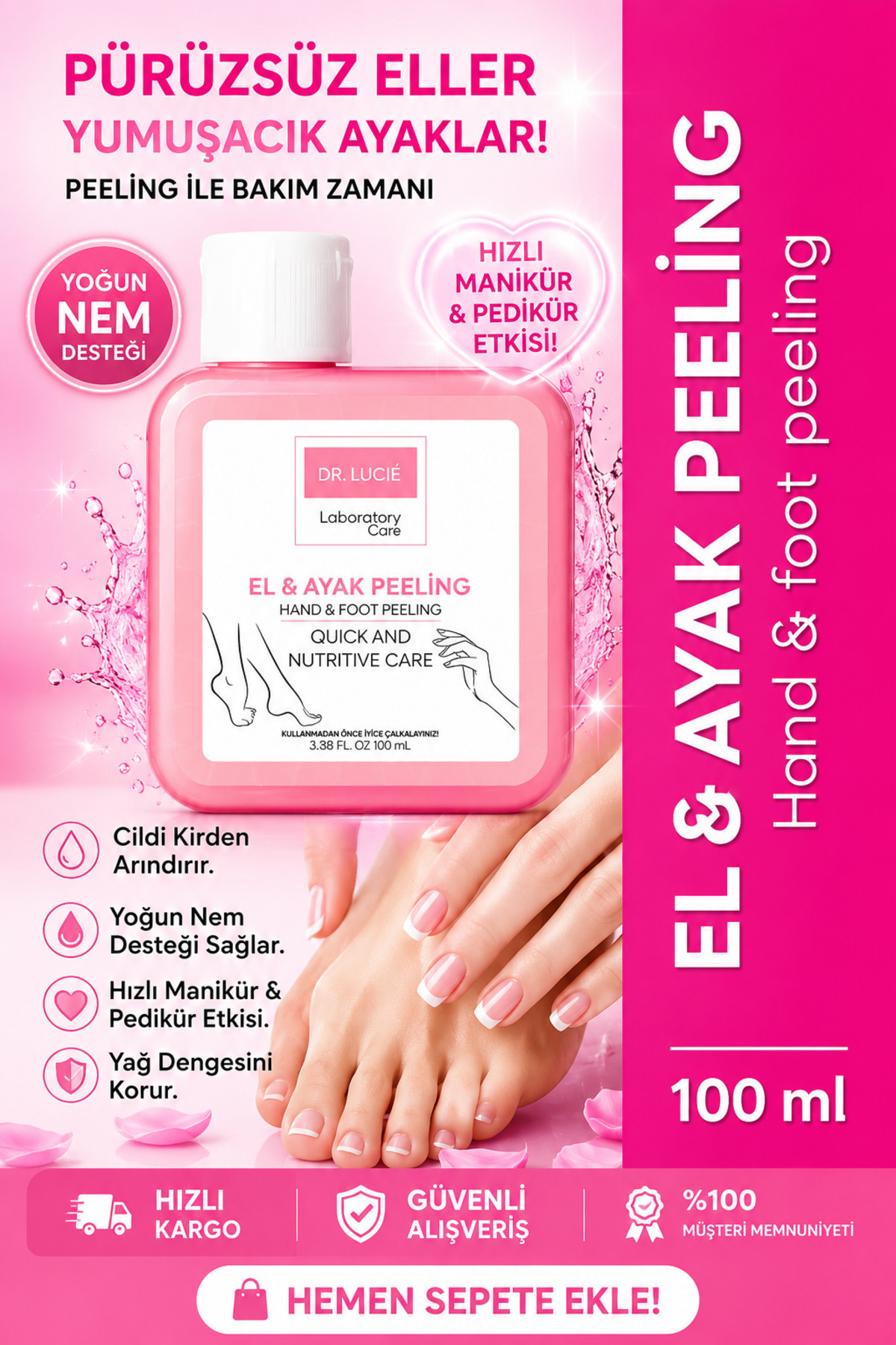 DR LUCİE El Ayak ve Vücut Peeling 100 ml – Topuk Çatlak Giderici, Ölü Deri Temizleyici, Cilt Yenileyici - Fiyatı, Yorumları
