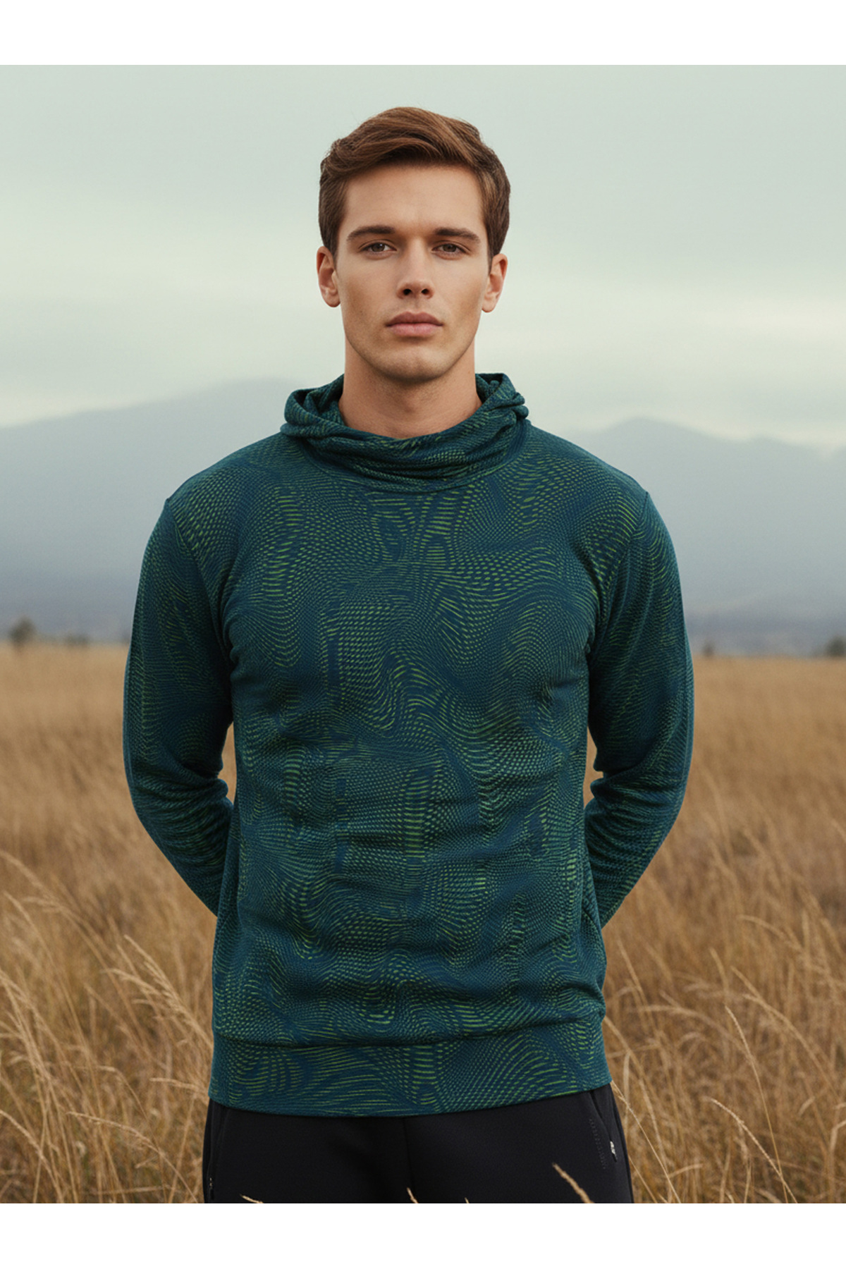 Erkek Termal Sweatshirt 2. Seviye 30703 - Yeşil — سبز TYC7556C637530FB00