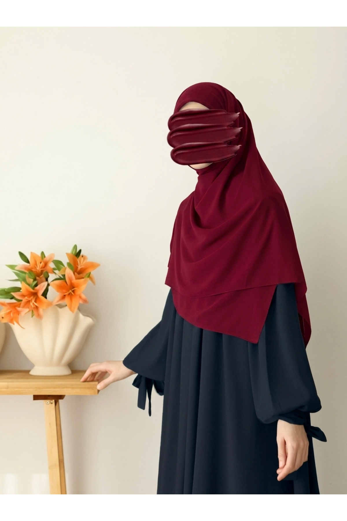 Hijab Medina Silk Scarf 120x120 Burgundy