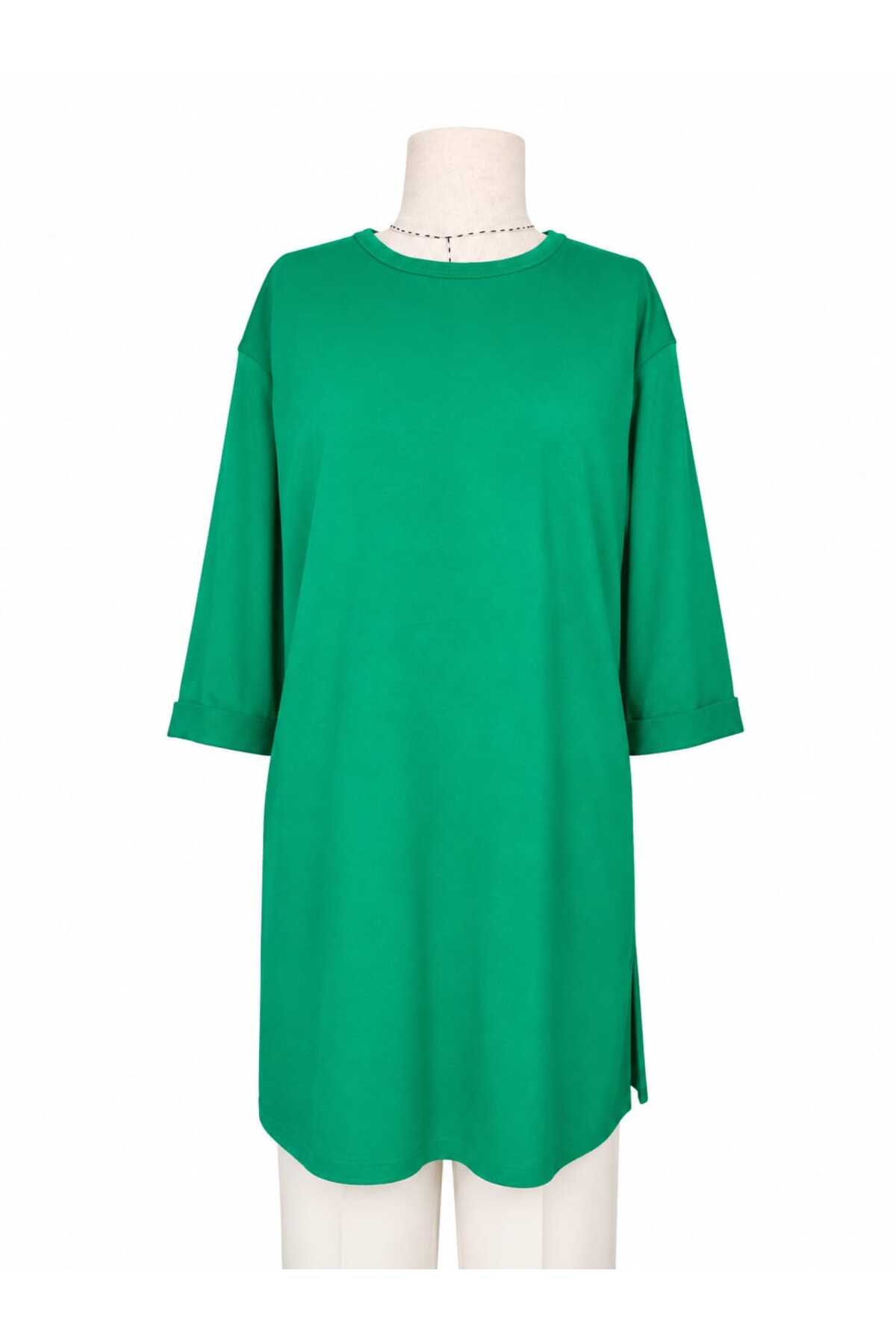 Women's Lycra Solid Color Medium and Over Short Sleeve Comfortable Cut Oversize Tunic Combed Cotton