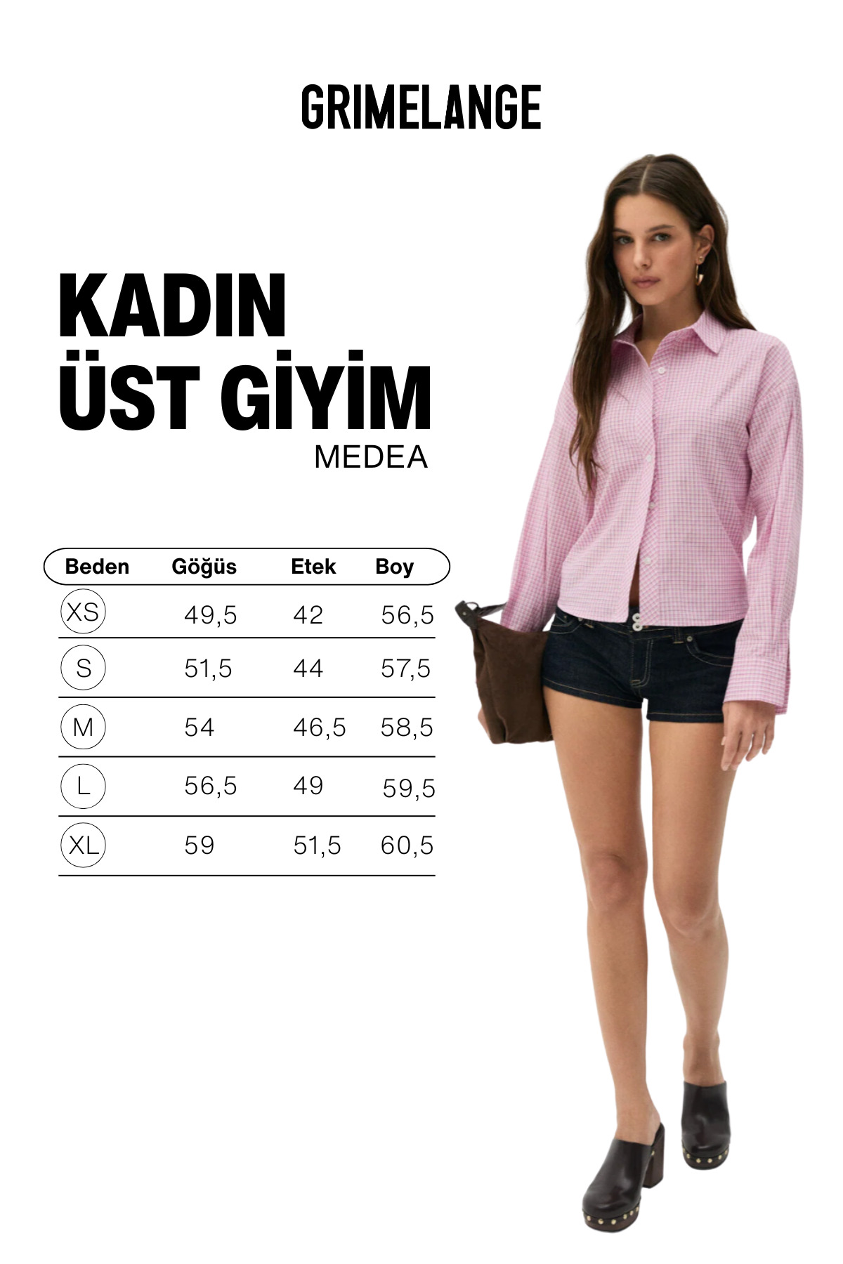 GRIMELANGE MEDEA Kadın Slim Fit %100 Organik Pamuklu Kahverengi Çizgili Slim Fit Pembe Çizgili Gömlek görsel 6