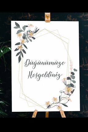 Yogi Tasarım Düğünümüze Hoşgeldiniz Temalı Karşılama Panosu