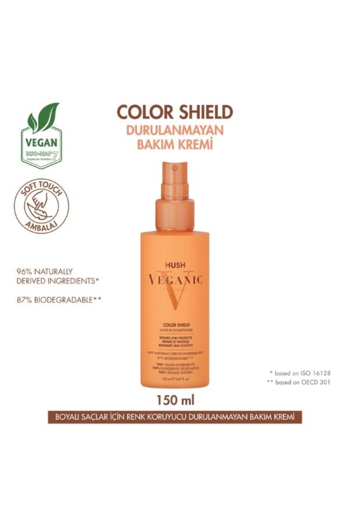 HUSH Veganic Color Shield Boyalı Saçlar İçin Renk Koruyucu Durulanmayan Saç Kremi 150 ml — 8682035303862