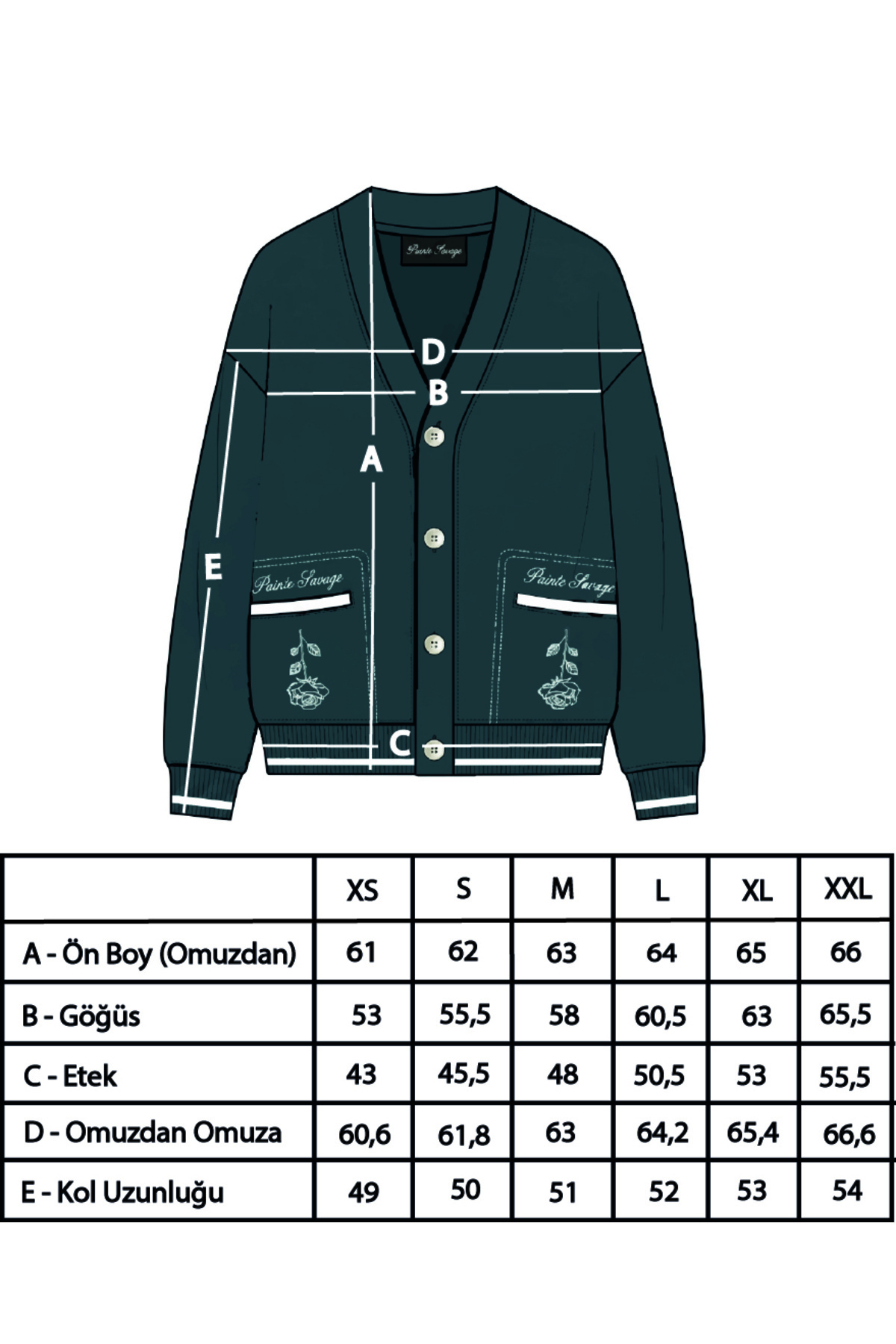 Unisex Haki / Kahve Nakışlı Pamuklu Boxy Fit Hırka Members Cardigan — خاکی svg-055-25 — تصویر 4 از 4