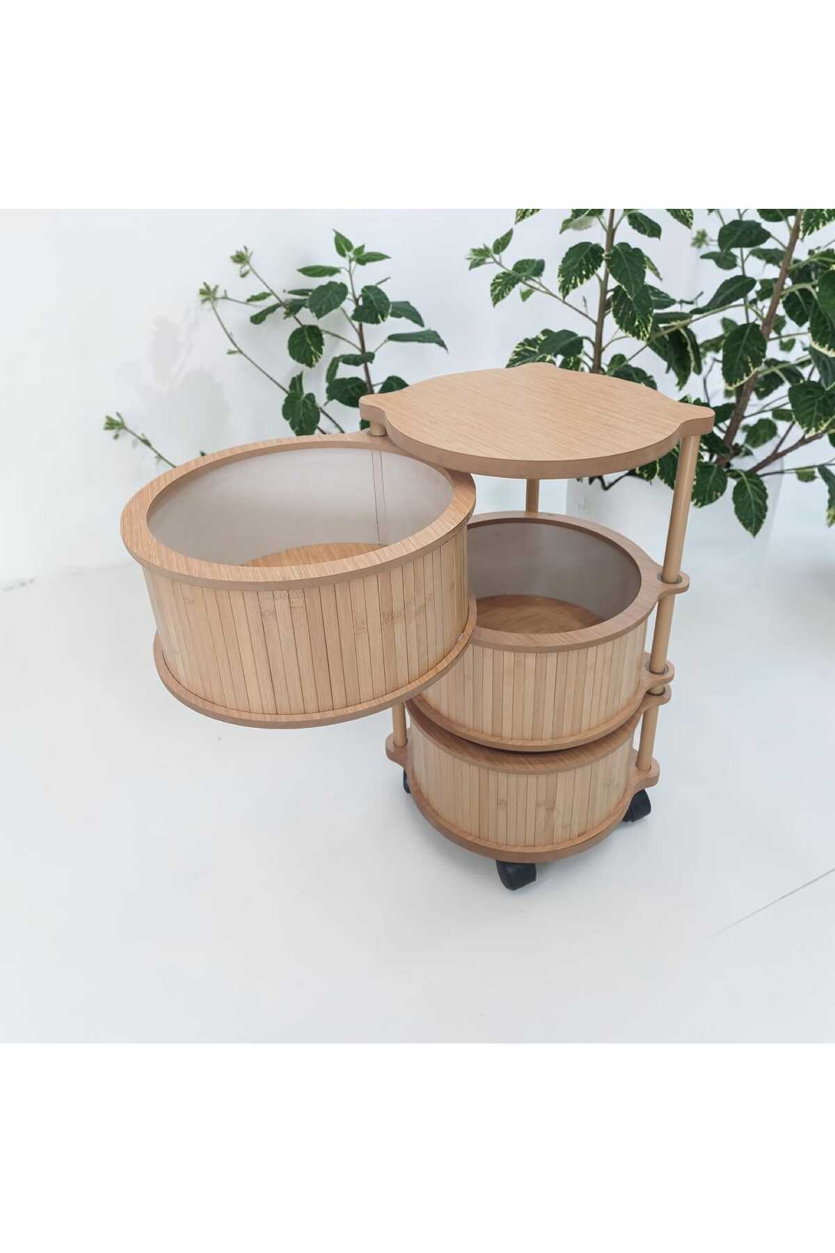 BAMBOO VEGETABLE STAND AND ORGANIZER 3 TIER AKCA