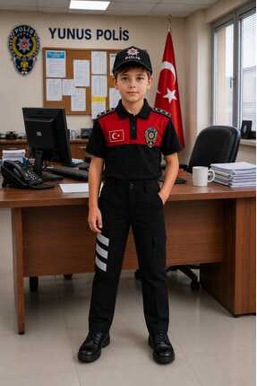 Lizsa Çocuk Polo Yaka Yunus Polis Kostümü Çocuk Polo Yaka Yunus Polis Kıyafeti