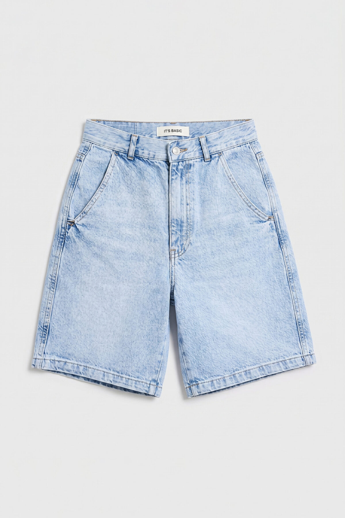 it's basic Damen Ice 4s6-3 Skater Fit Bermuda Denim Shorts