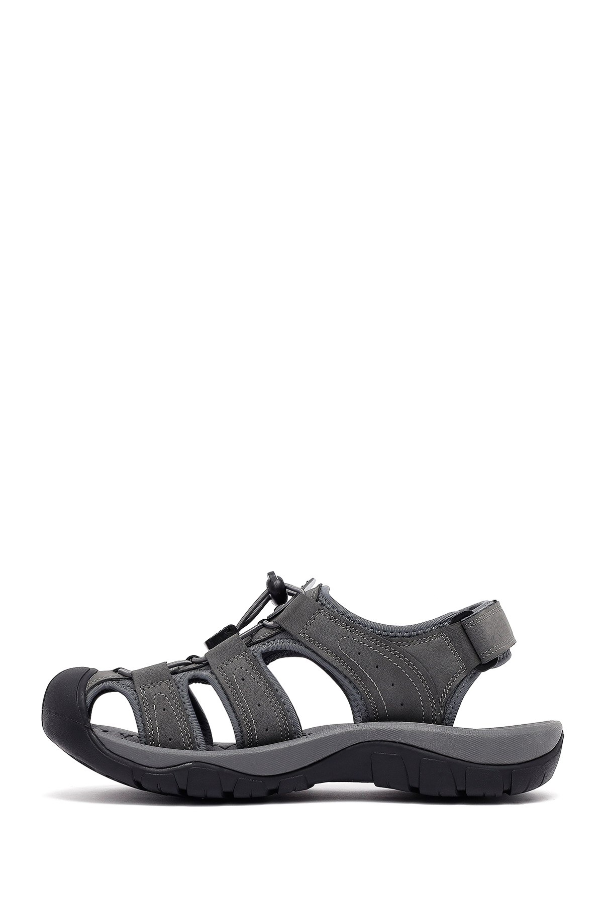 Derimod Erkek Gri Deri Sandalet 26SFD695114 görsel 3