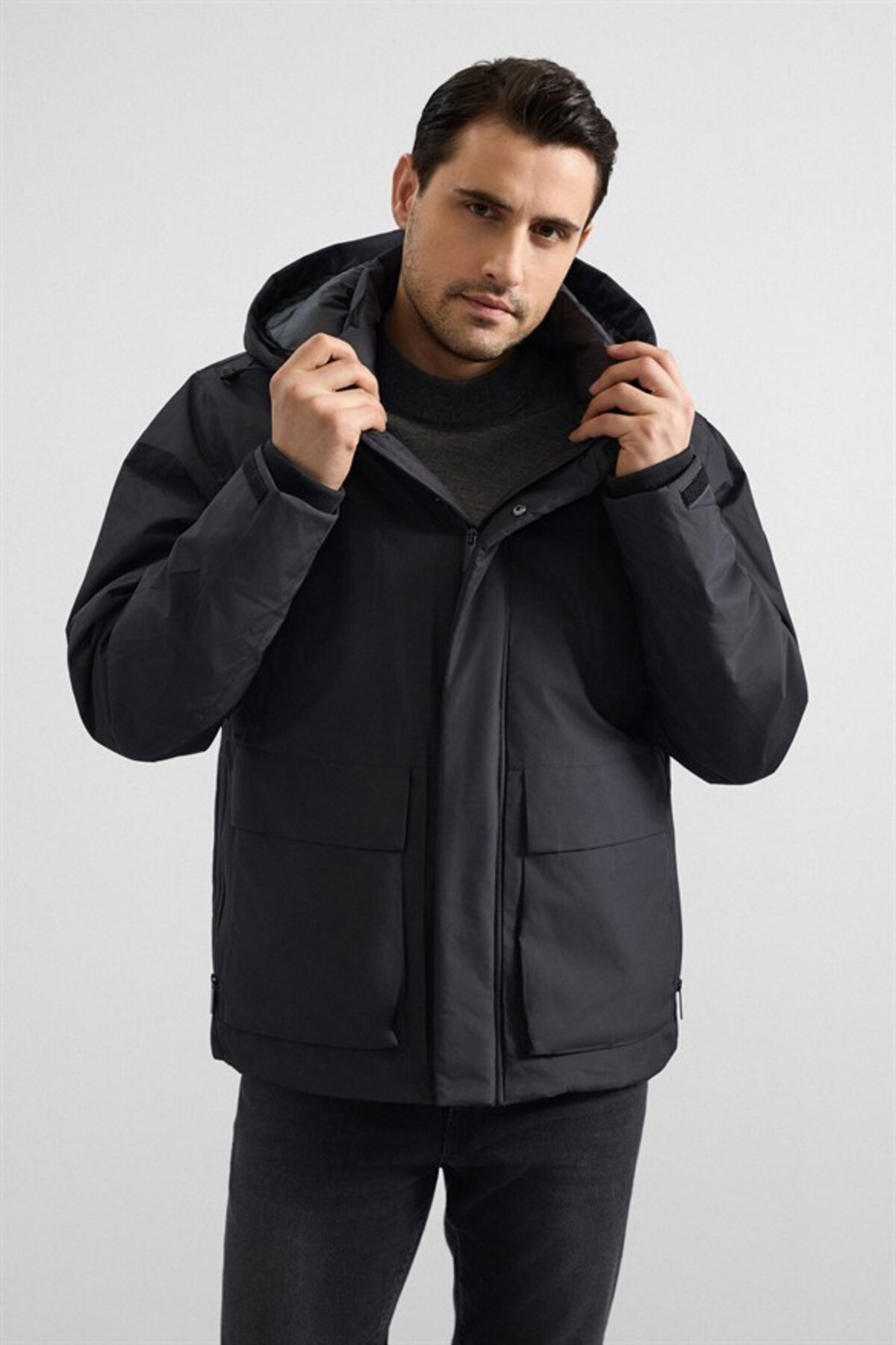 SÜVARİ Siyah Slim Cepsiz Mont görsel 2