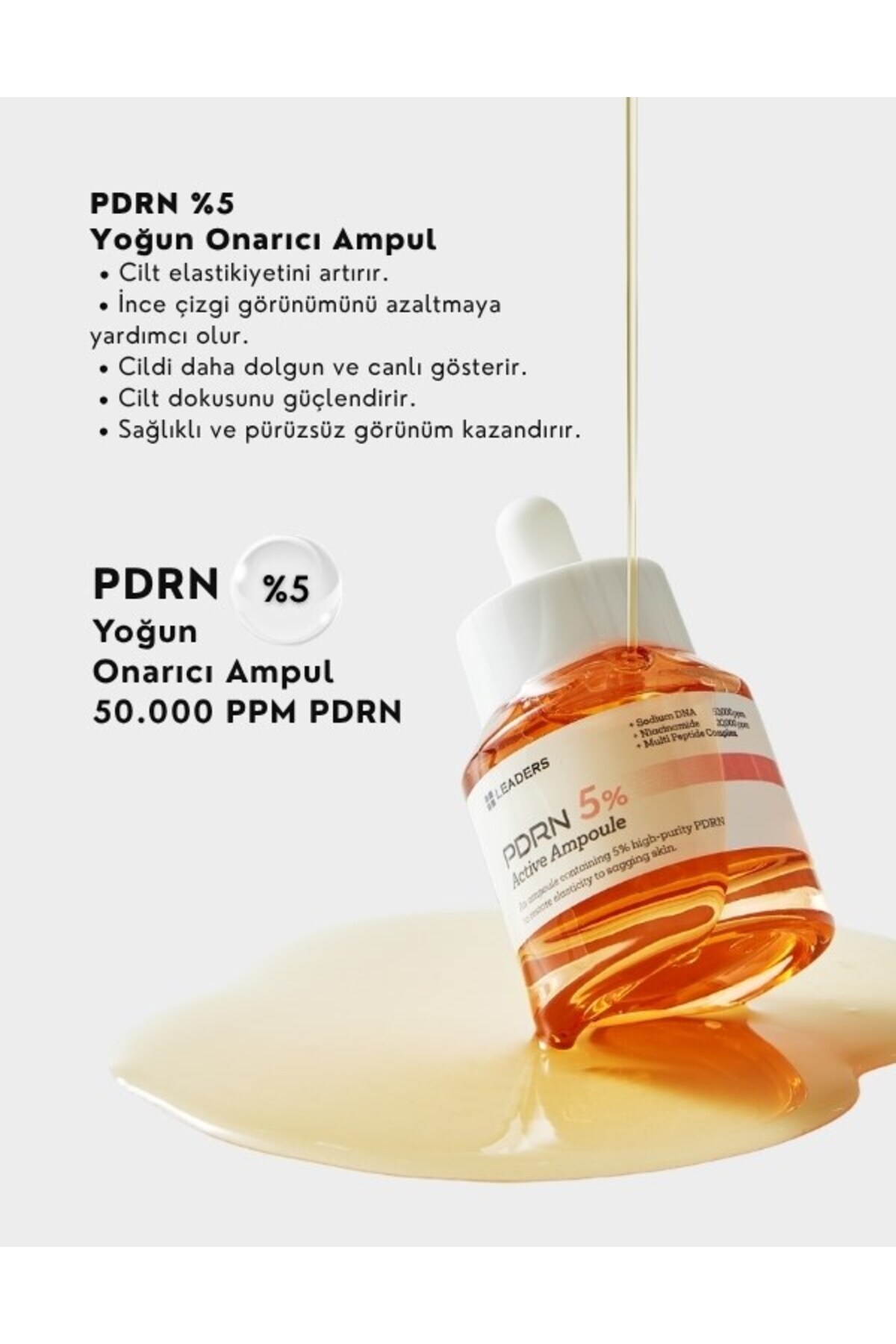 PDRN 5% Active Ampoule | %5 Somon DNA İçeren Cilt Yenileyici Serum | 30ml — 4101 — تصویر 3 از 6