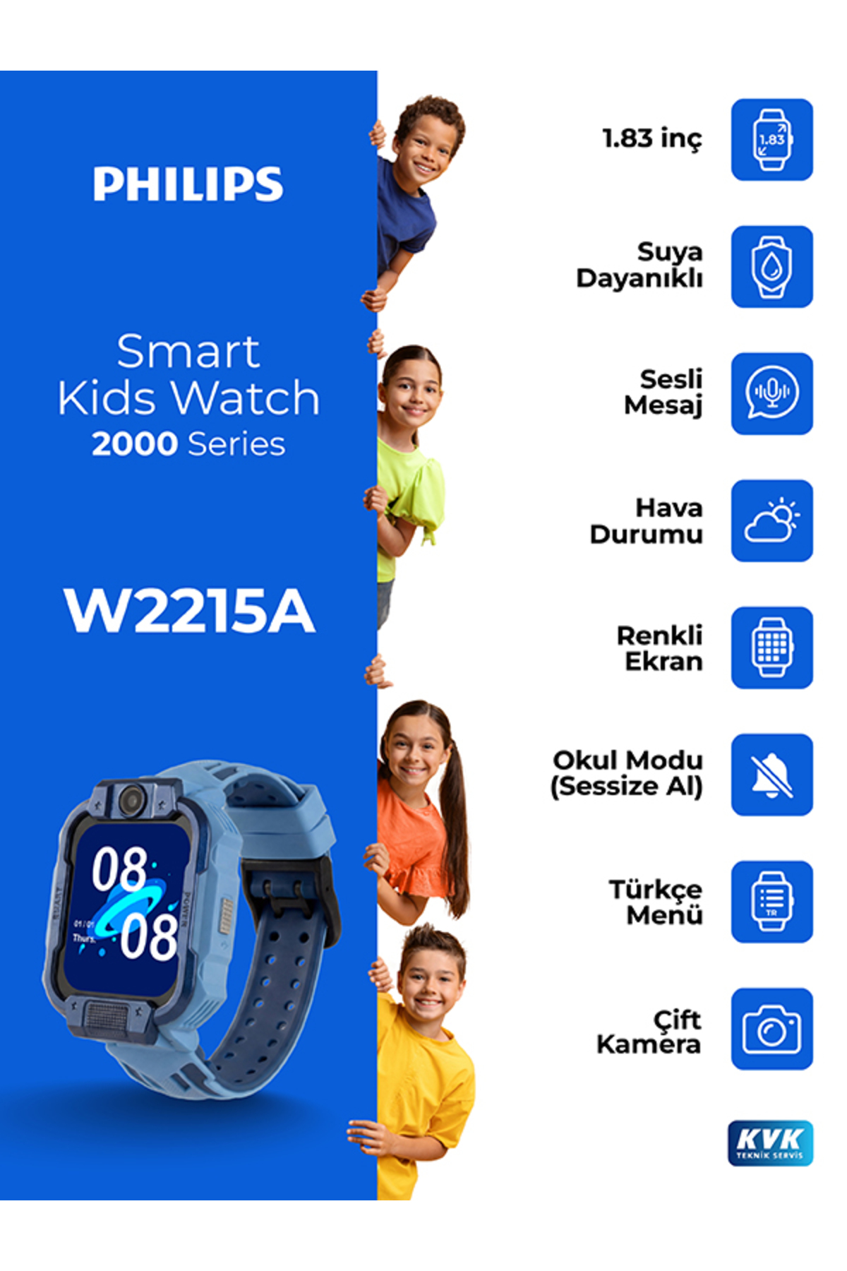 ساعت هوشمند کودک W2215A (با گارانتی توزیع‌کننده)