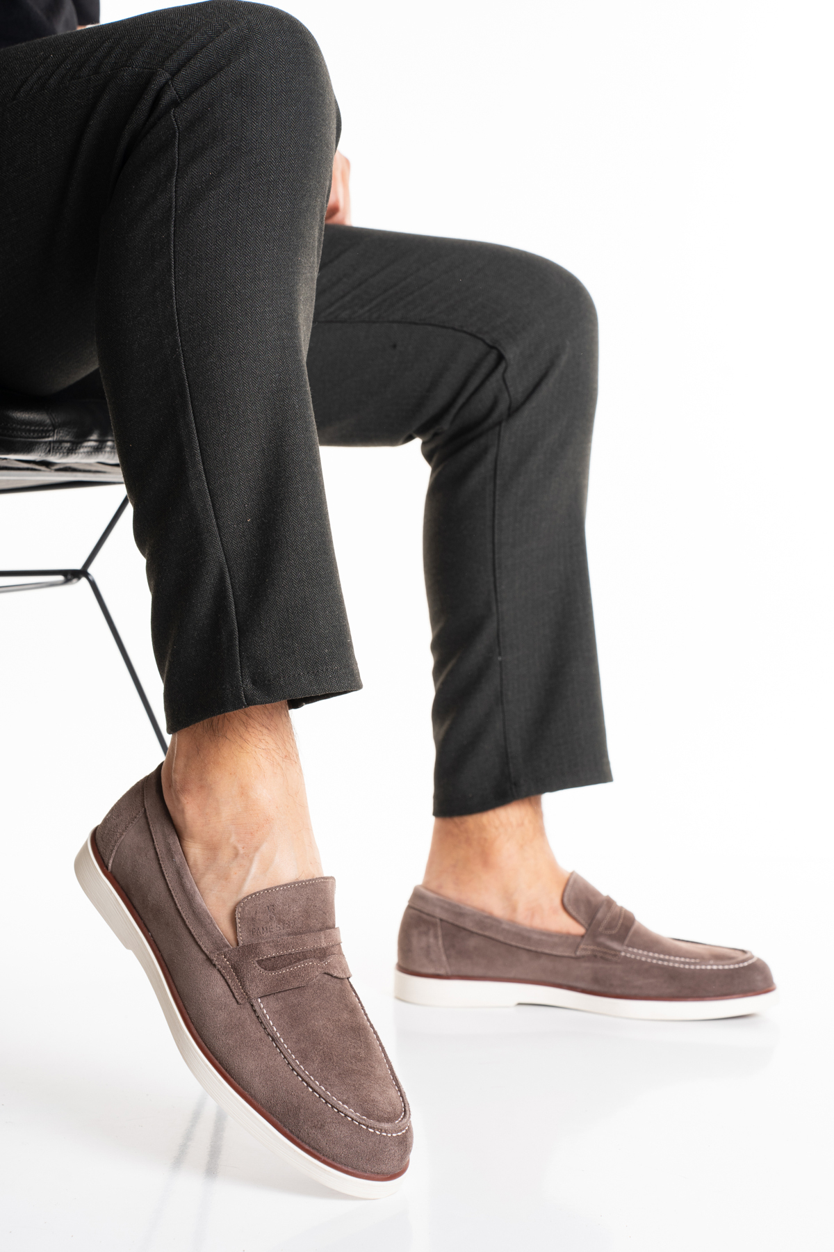 Fame Step Hakiki Deri Erkek Loafer Ayakkabı Vizon Süet Günlük Rahat Casual Mokasen Siena görsel 2