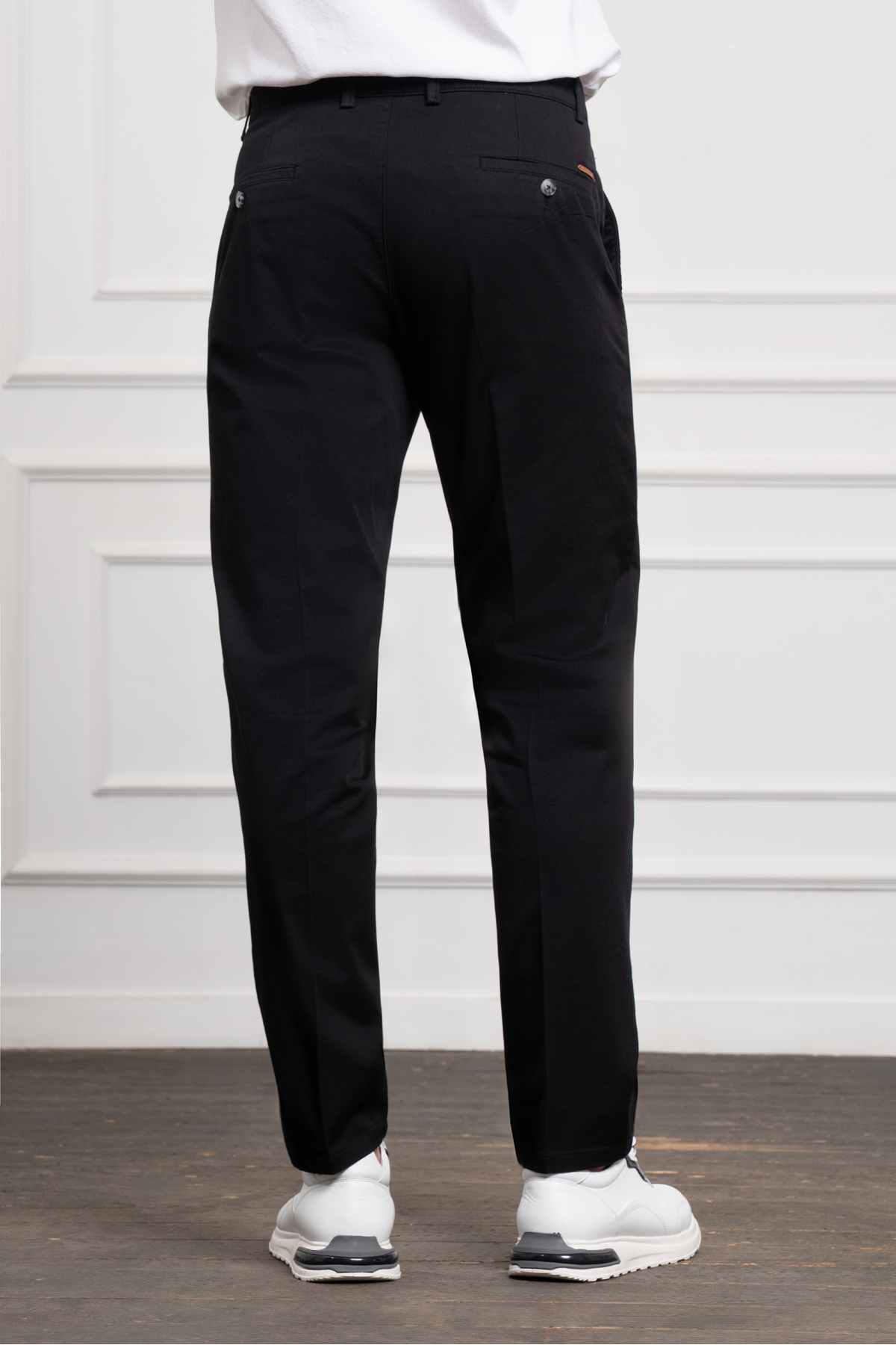 Morven Erkek Siyah Dynamic Fit Rahat Kesim Chino Pantolon görsel 3