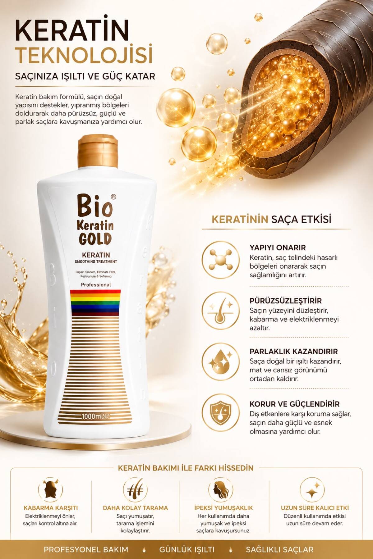 Brezilya Fönü Keratini 1000 ml — biogold-2 — تصویر 2 از 6