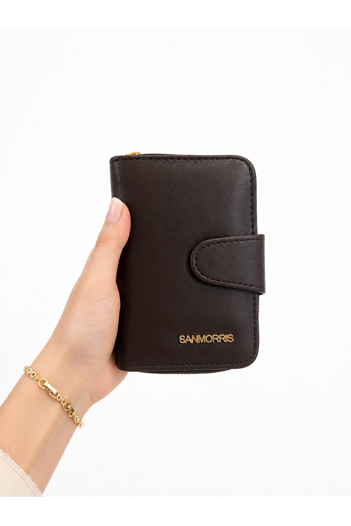 Women's Stylish Faux Leather Wallet with Zipper and Snap Split S-2003