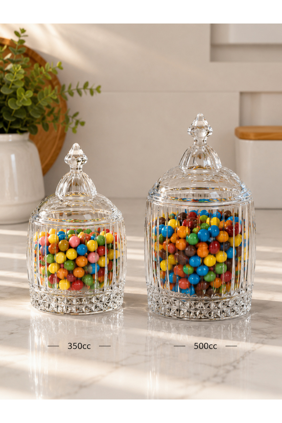 Elysia Model Sugar Bowl Set | Thick Heavy Glass | 350ml + 500ml
