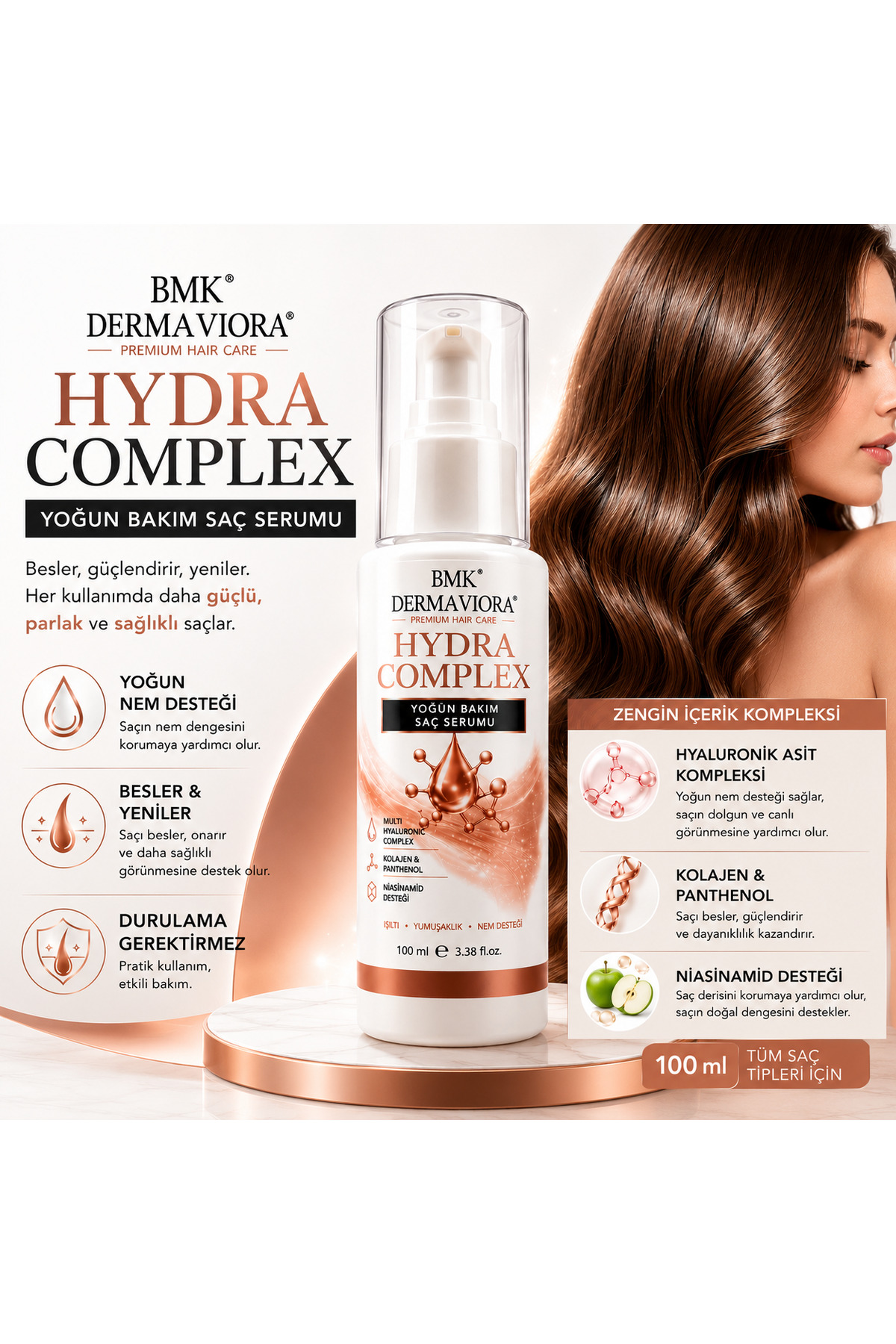 Dermaviora Yoğun Bakım Saç Serumu 100 ml — BMK-SSR-001 — تصویر 4 از 4