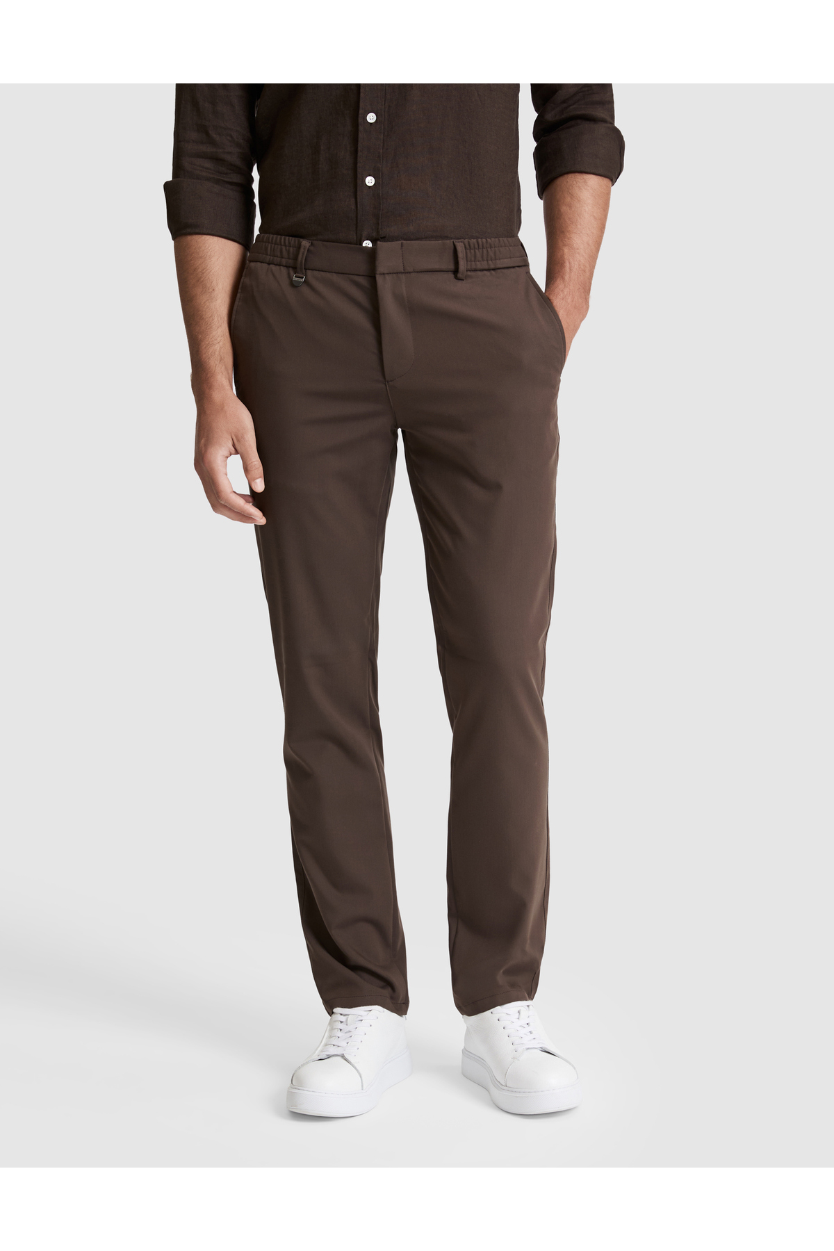 Pierre Cardin Kahverengi Slim Fit Esnek Bel Klasik Jogger Pantolon 50325166-VR029 görsel 2