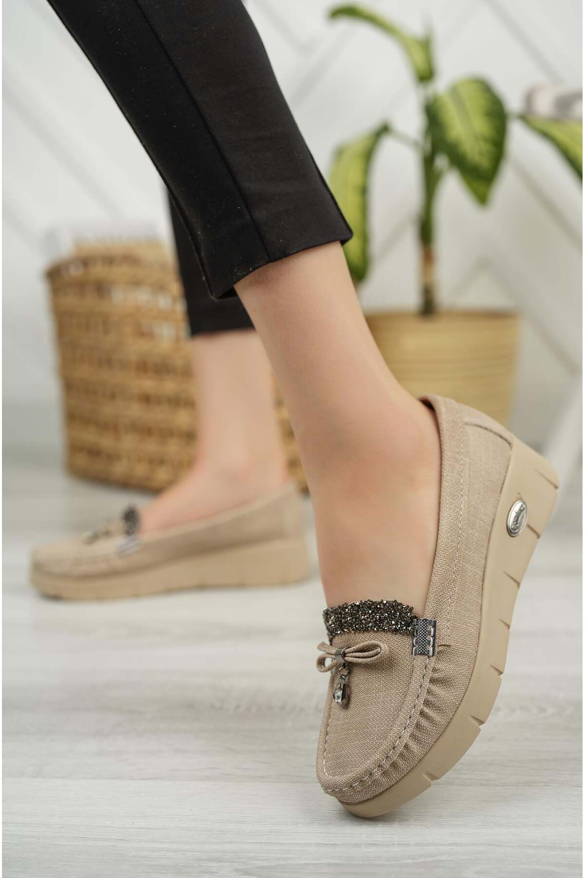 Nesil Shoes Nstar 400 Bej Kot Anatomik Günlük Kadın Ayakkabı görsel 4