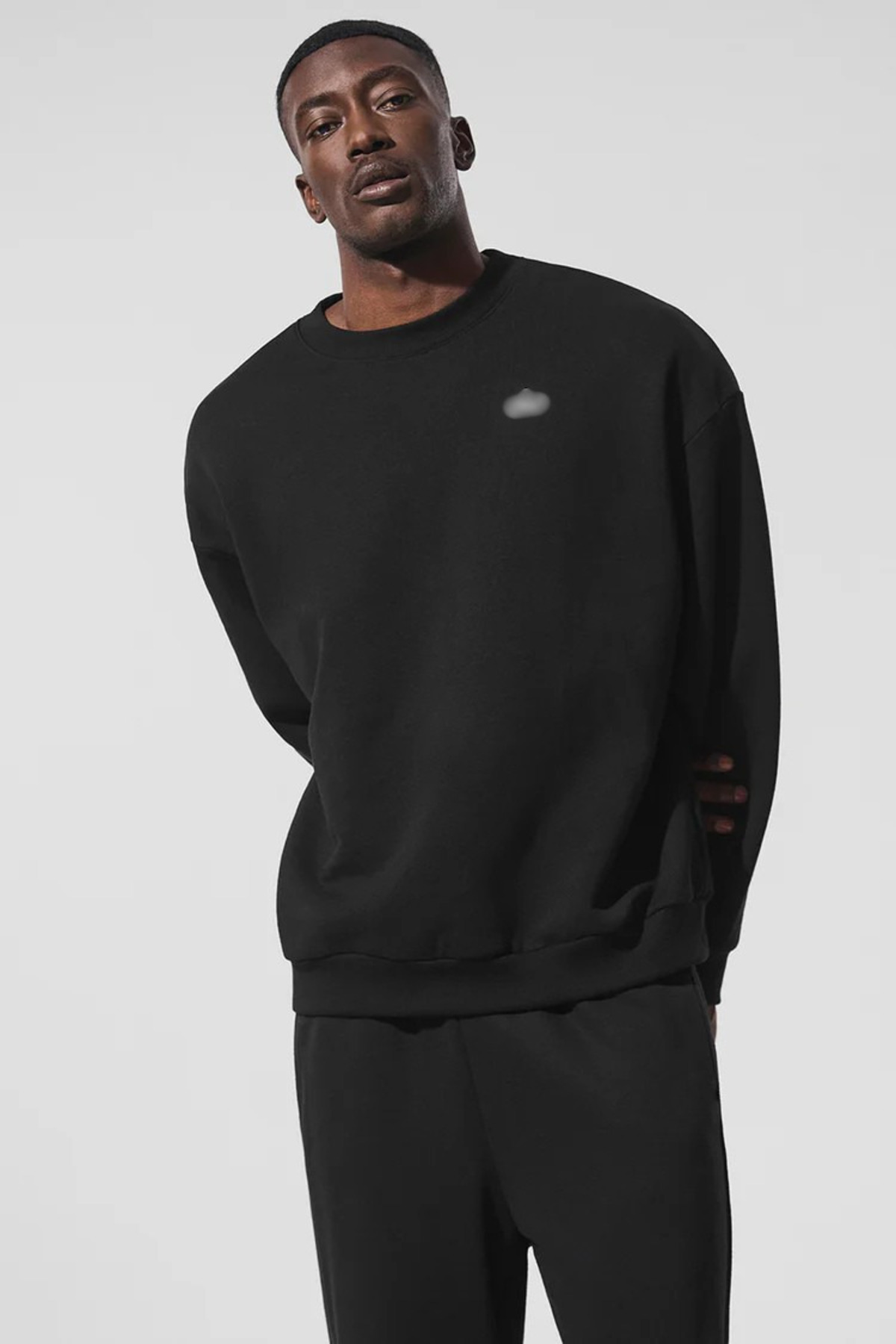 TrendAllStore Black Color Oversize Fit Men's Basic Sweatshirt